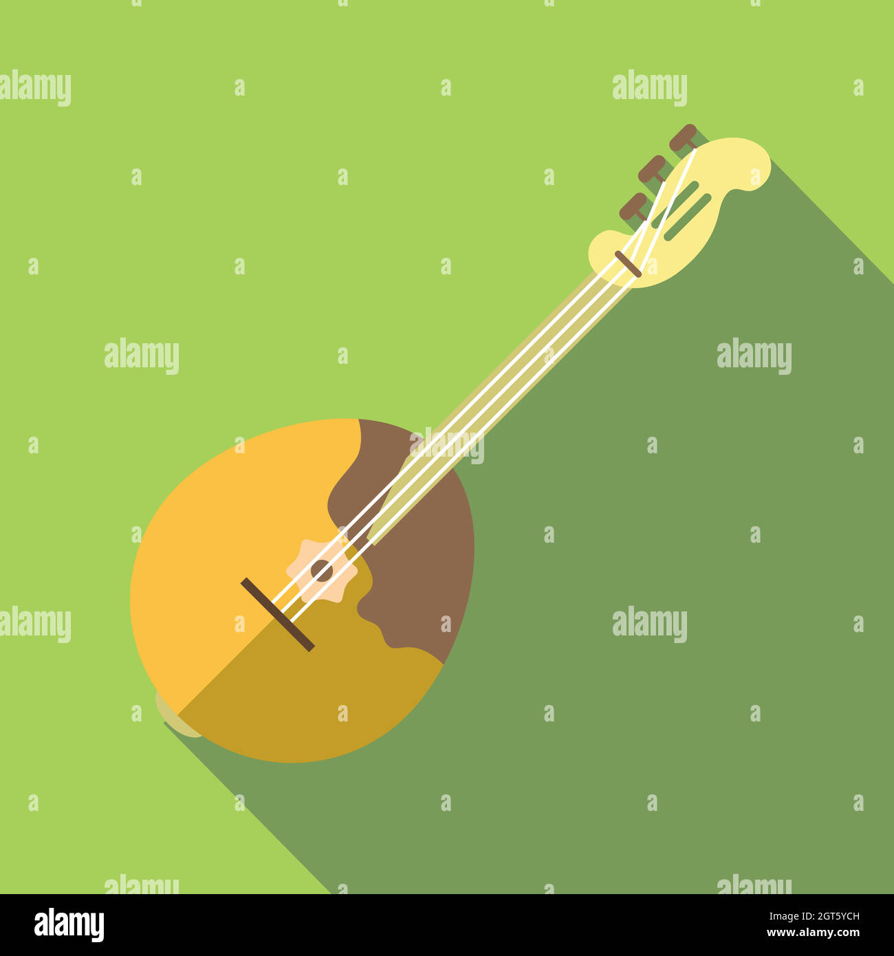 Icona domra, stile piatto Illustrazione Vettoriale