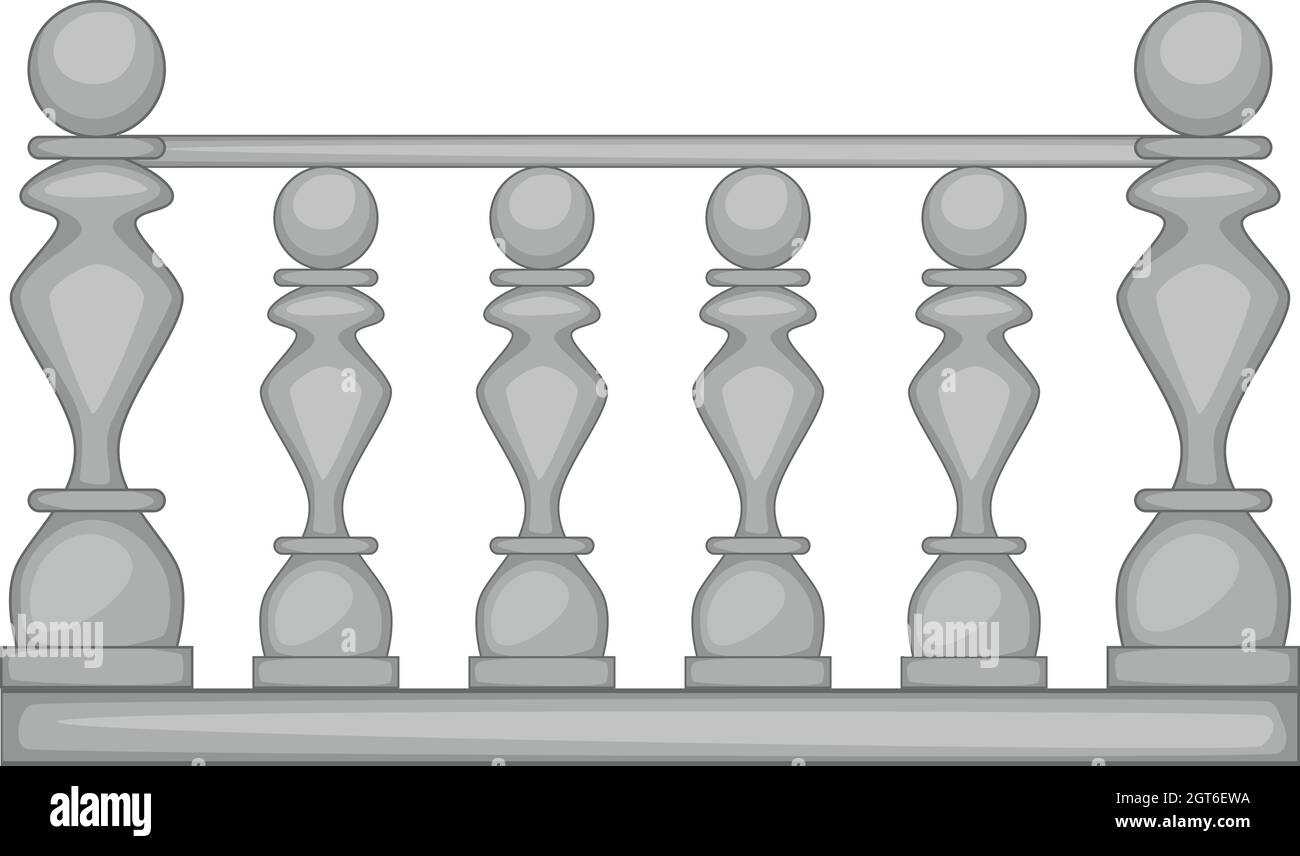 Classic balaustra in pietra, icona di stile cartoon Illustrazione Vettoriale
