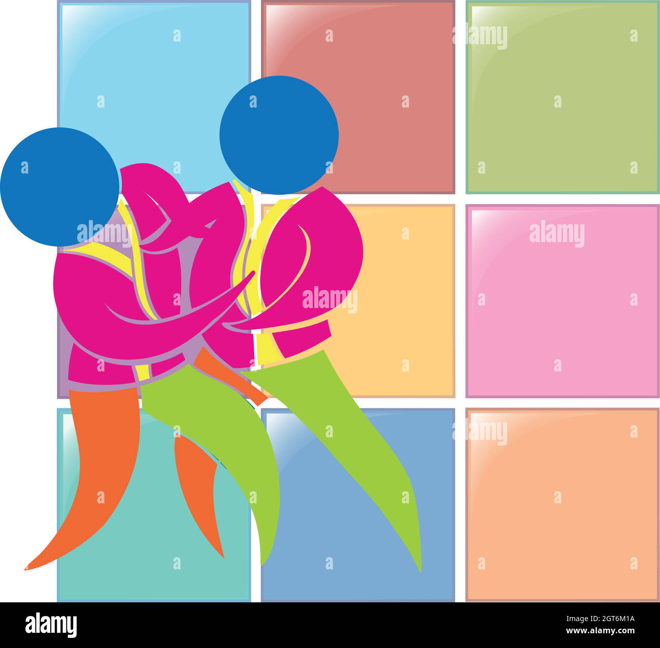 Sport icona design per judo a colori Illustrazione Vettoriale