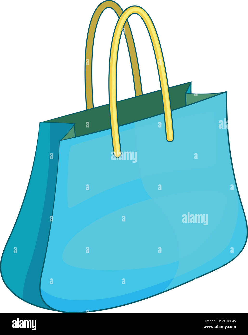 Shopping bag icona, stile cartoon Illustrazione Vettoriale