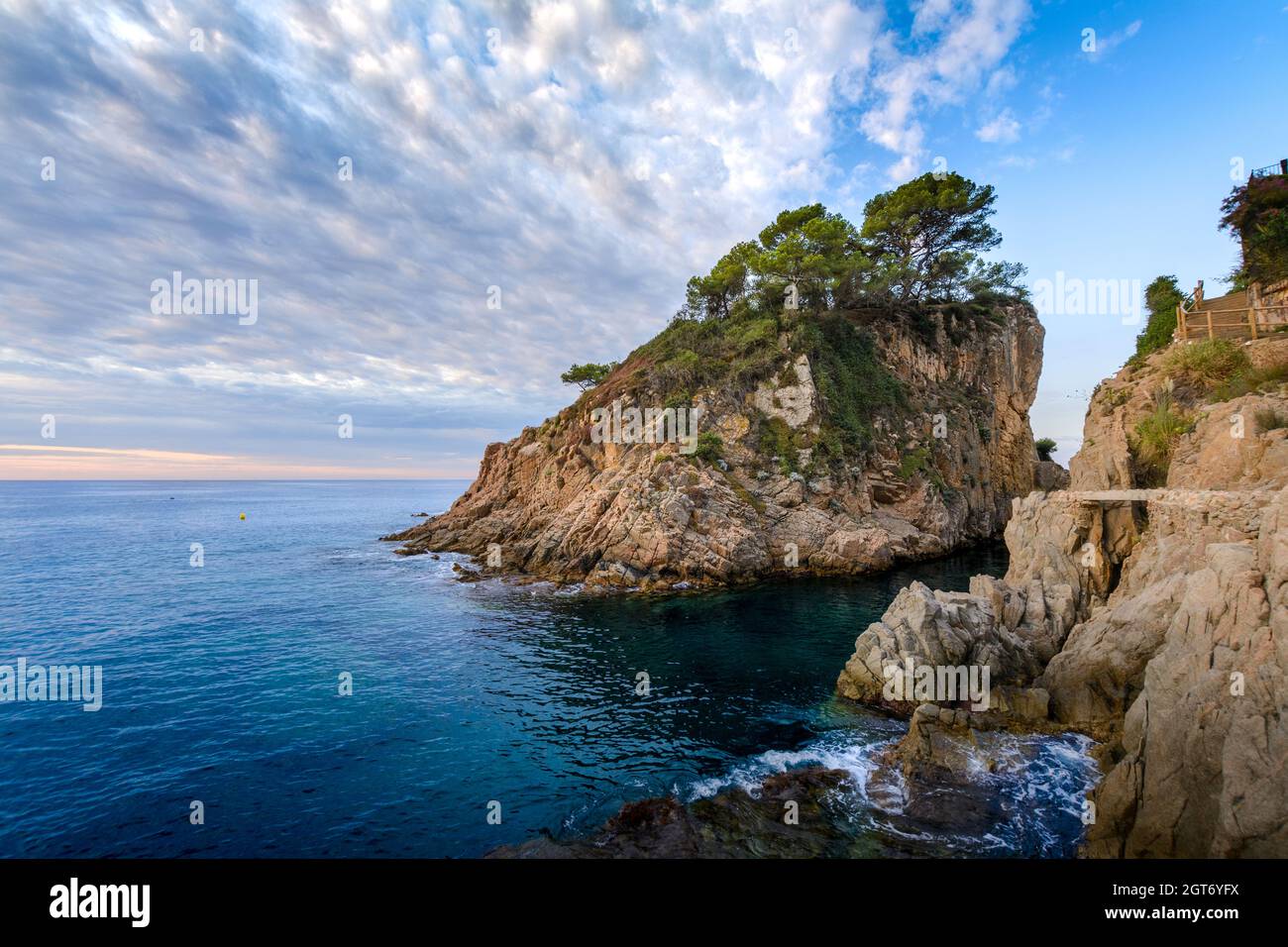 Bella Sant Francesc creek e spiaggia di Blanes in Spagna Foto Stock