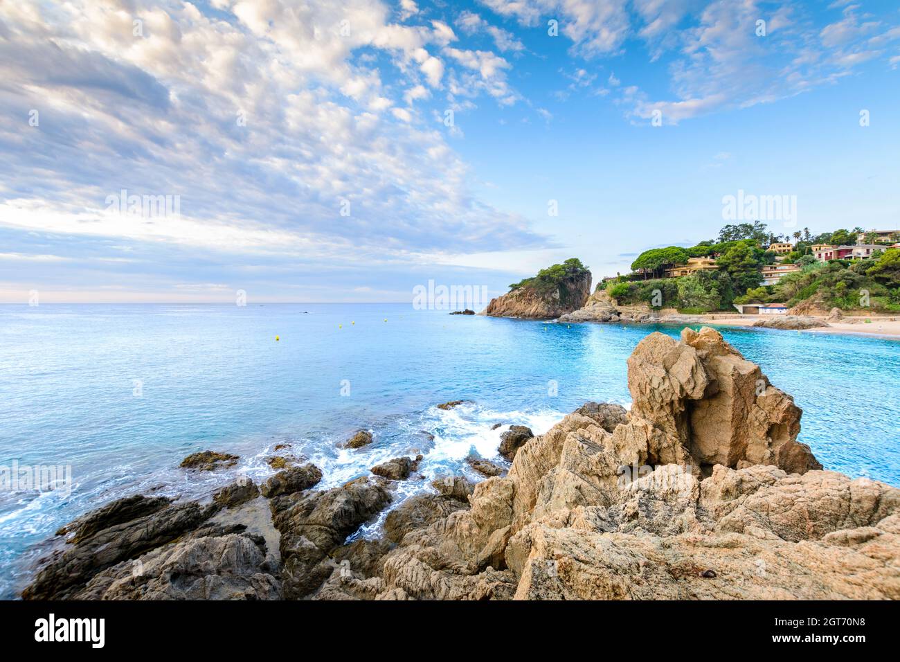 Bella Sant Francesc creek e spiaggia di Blanes in Spagna Foto Stock