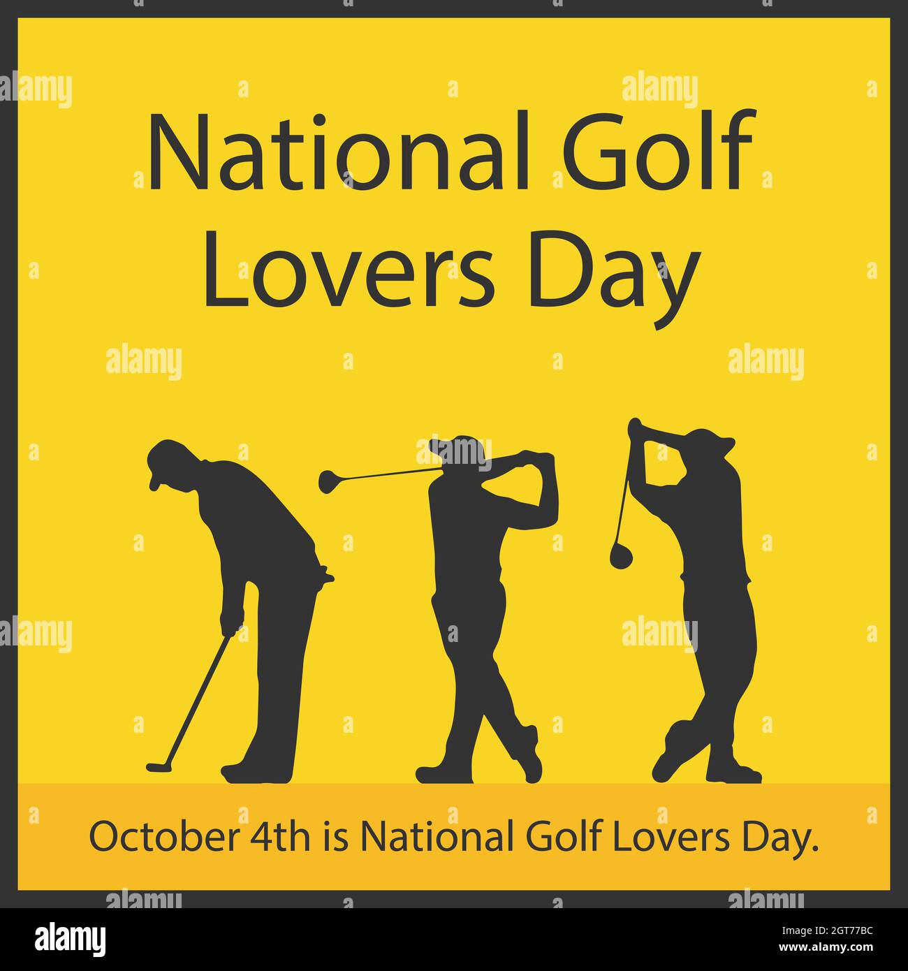 Il 4 ottobre è il National Golf Lovers Day. Illustrazione Vettoriale