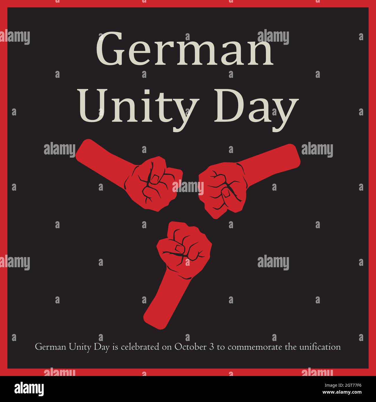La Giornata dell'unità tedesca si celebra il 3 ottobre per commemorare l'unificazione Illustrazione Vettoriale