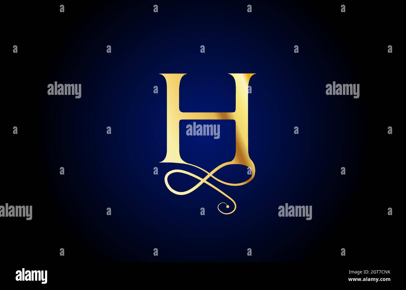 golden H elegante monogramma lettera lettera icona logo design. Brading aziendale vintage per prodotti di lusso e azienda Illustrazione Vettoriale