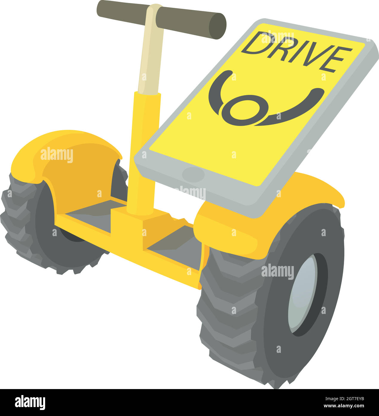 Guida su segway icona, stile cartone animato Illustrazione Vettoriale