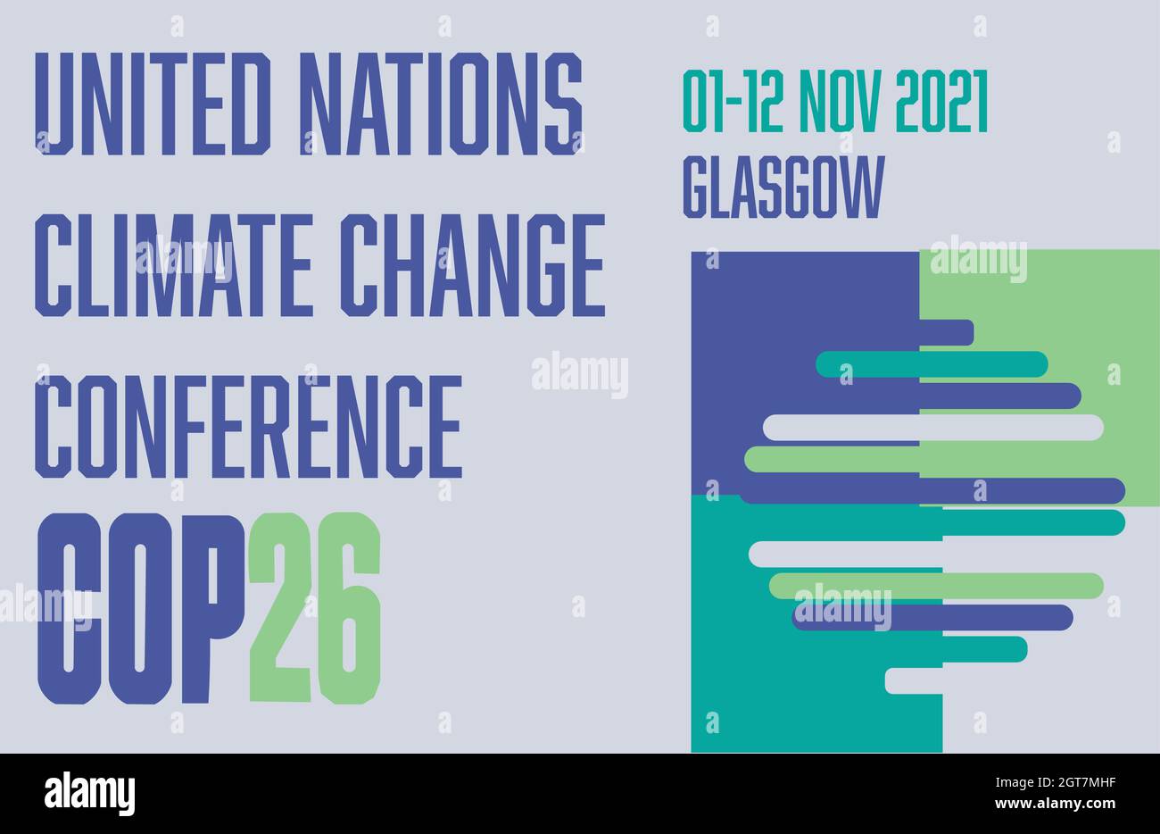 COP 26 Glasgow 2021 illustrazione vettoriale - Conferenza delle Nazioni Unite sui cambiamenti climatici Illustrazione Vettoriale