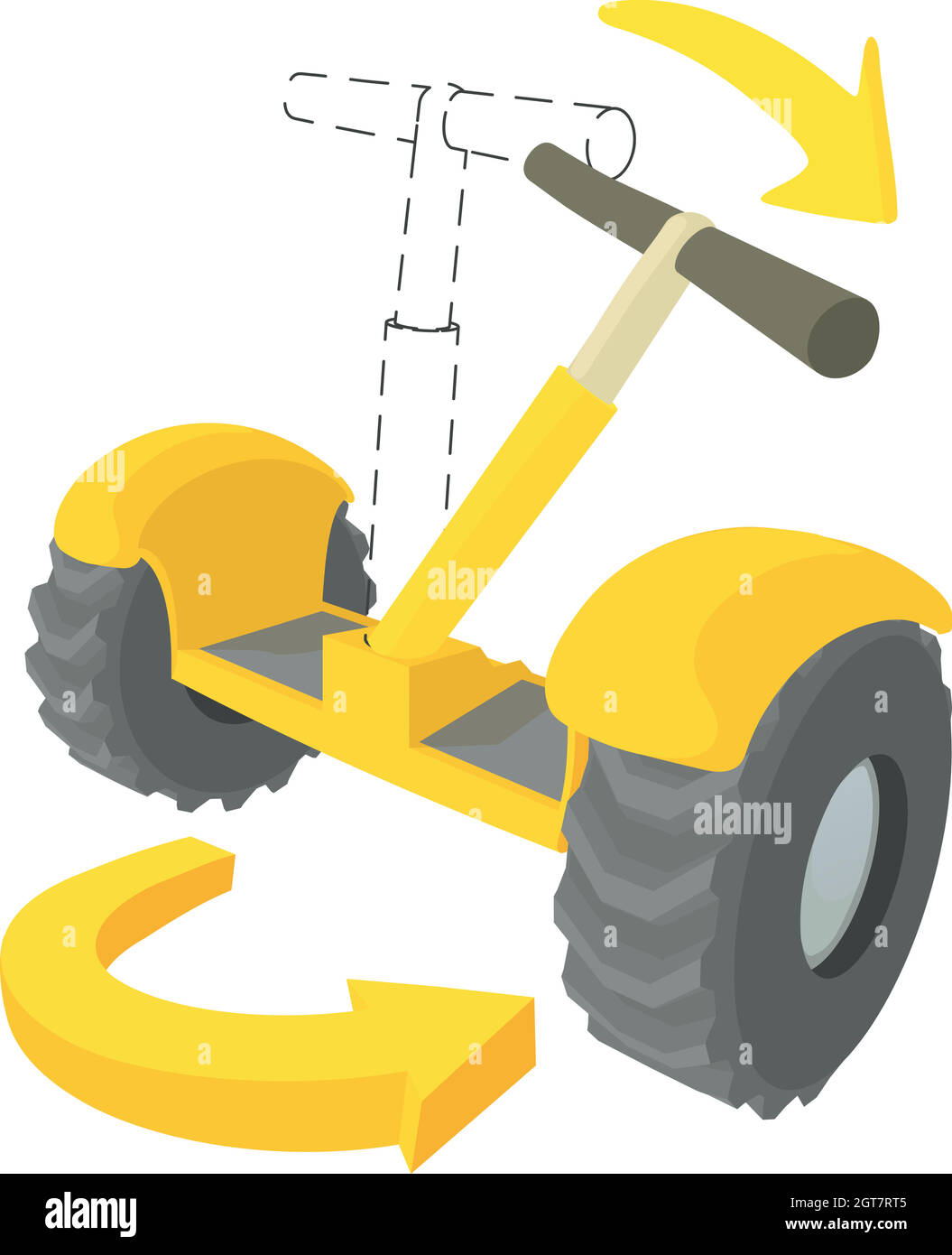 Icona segway inclinato, stile cartoon Illustrazione Vettoriale