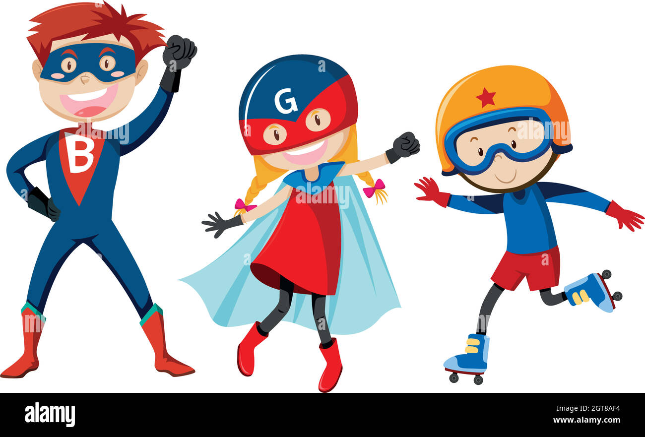 Set di super eroe Illustrazione Vettoriale