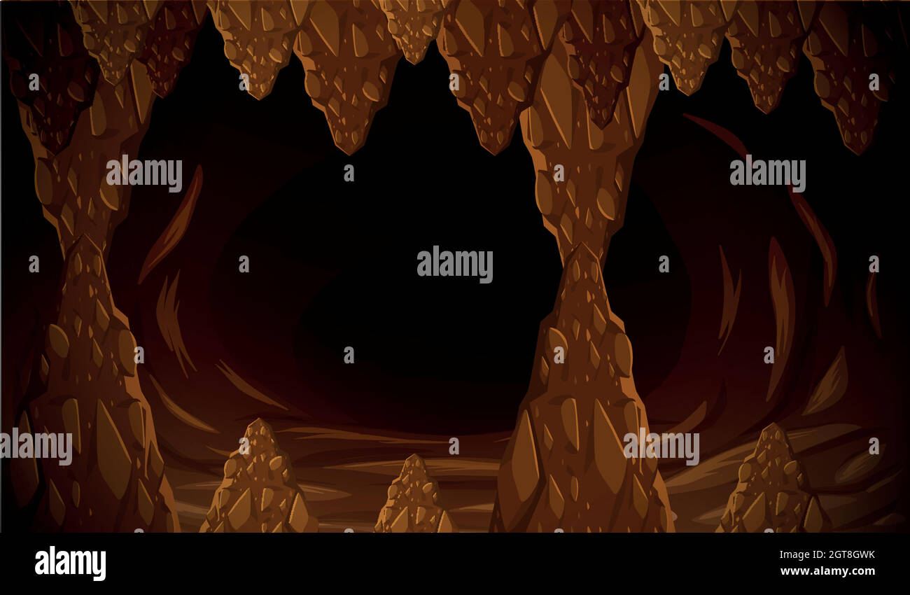 Scena di formazione di caverne scure Illustrazione Vettoriale