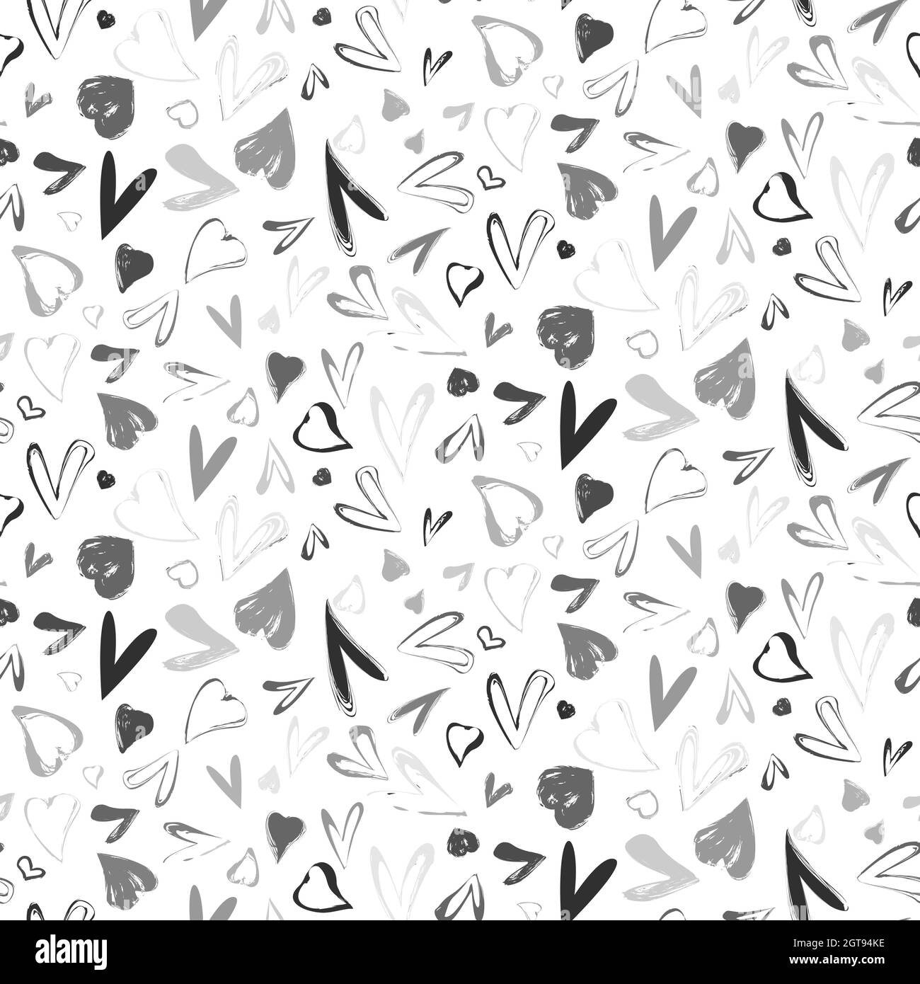 Motivo senza cuciture vettoriale alla moda con cuori volanti. Acquerello astratto minimalista dipinto a mano per carta da imballaggio o inv Illustrazione Vettoriale