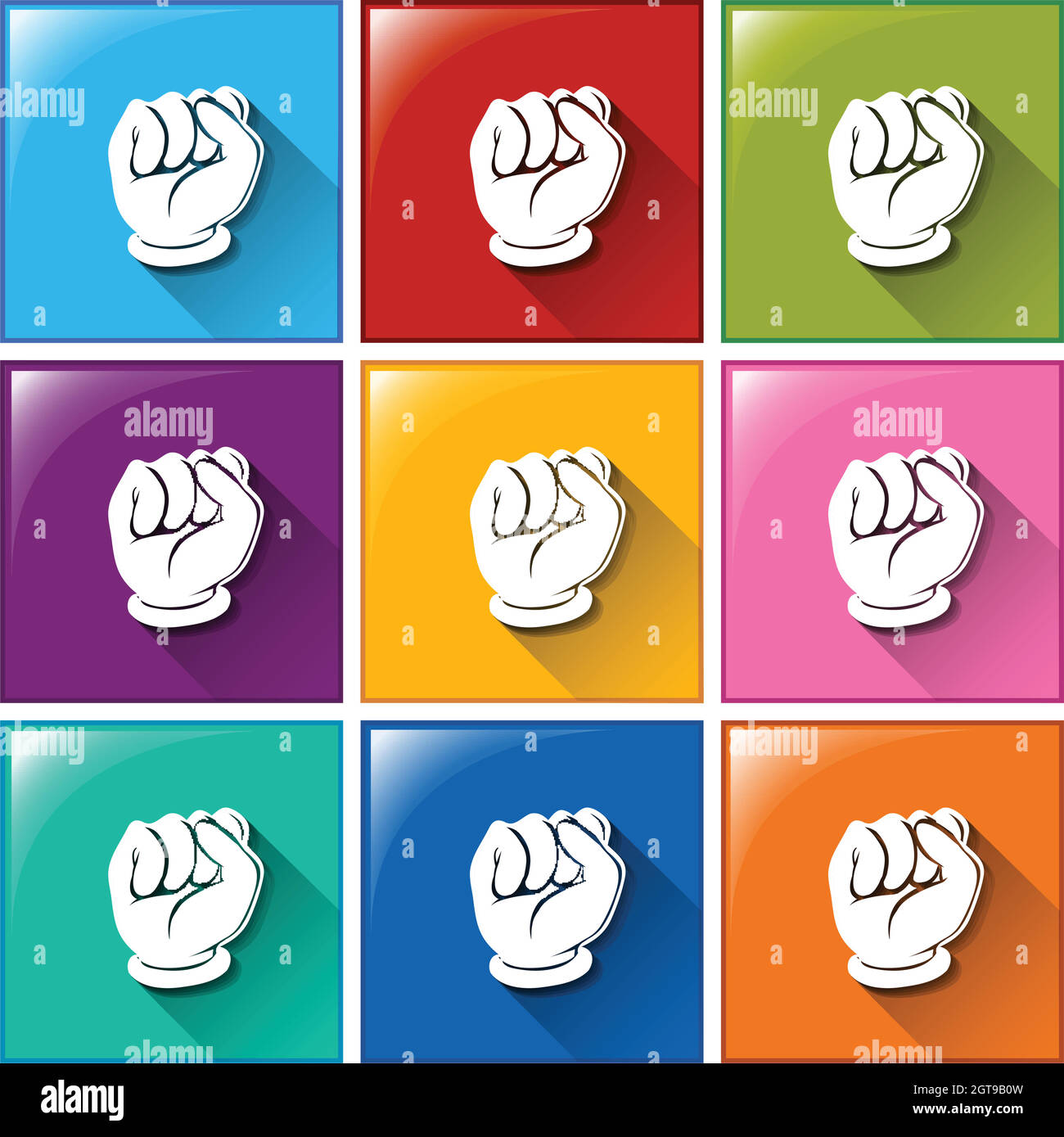 Icone con le mani Illustrazione Vettoriale