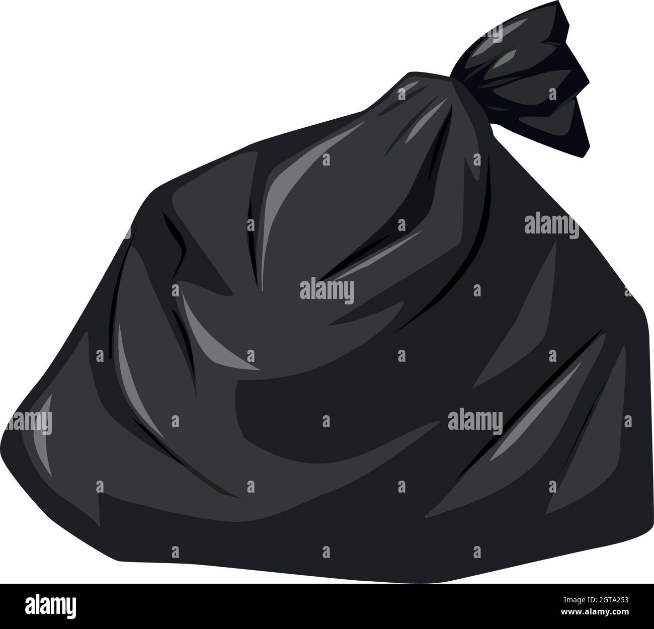 Sacchetto per rifiuti di colore nero Illustrazione Vettoriale