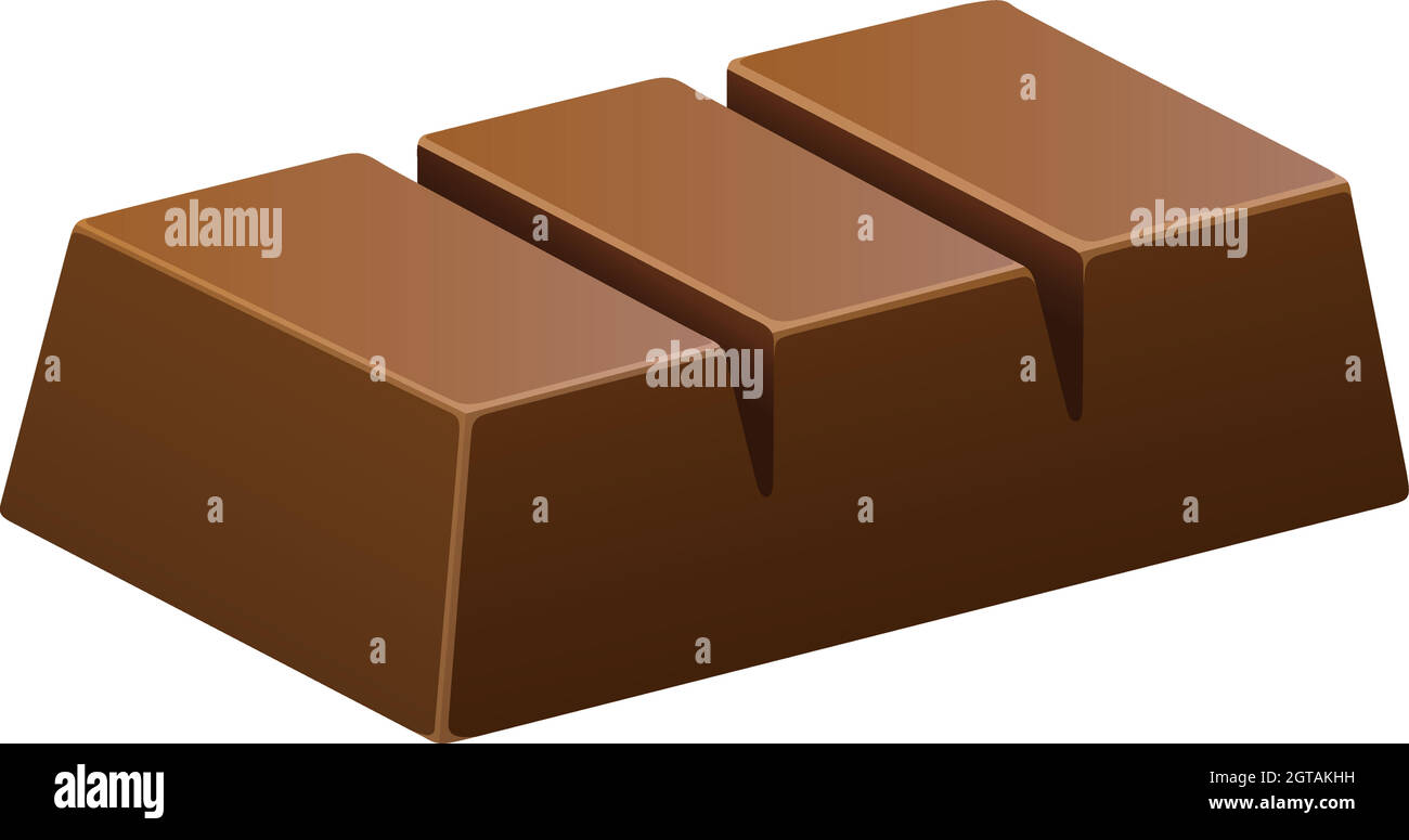 Barra di cioccolato fondente su bianco Illustrazione Vettoriale