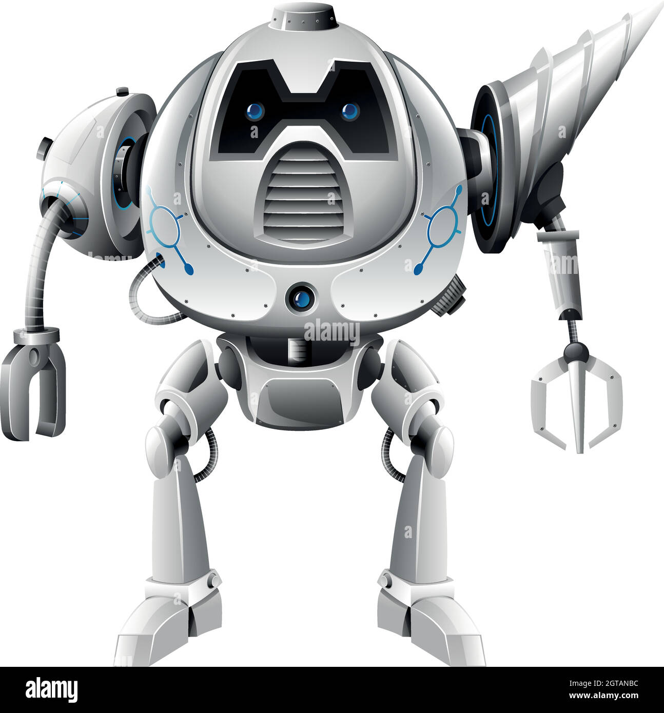 Robot moderno con spalla di perforazione Illustrazione Vettoriale