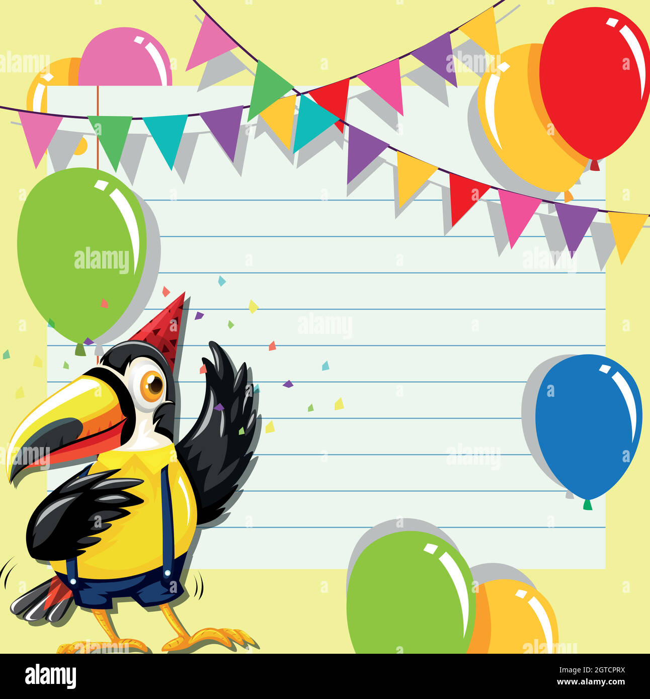Carta di invito con toucan Illustrazione Vettoriale