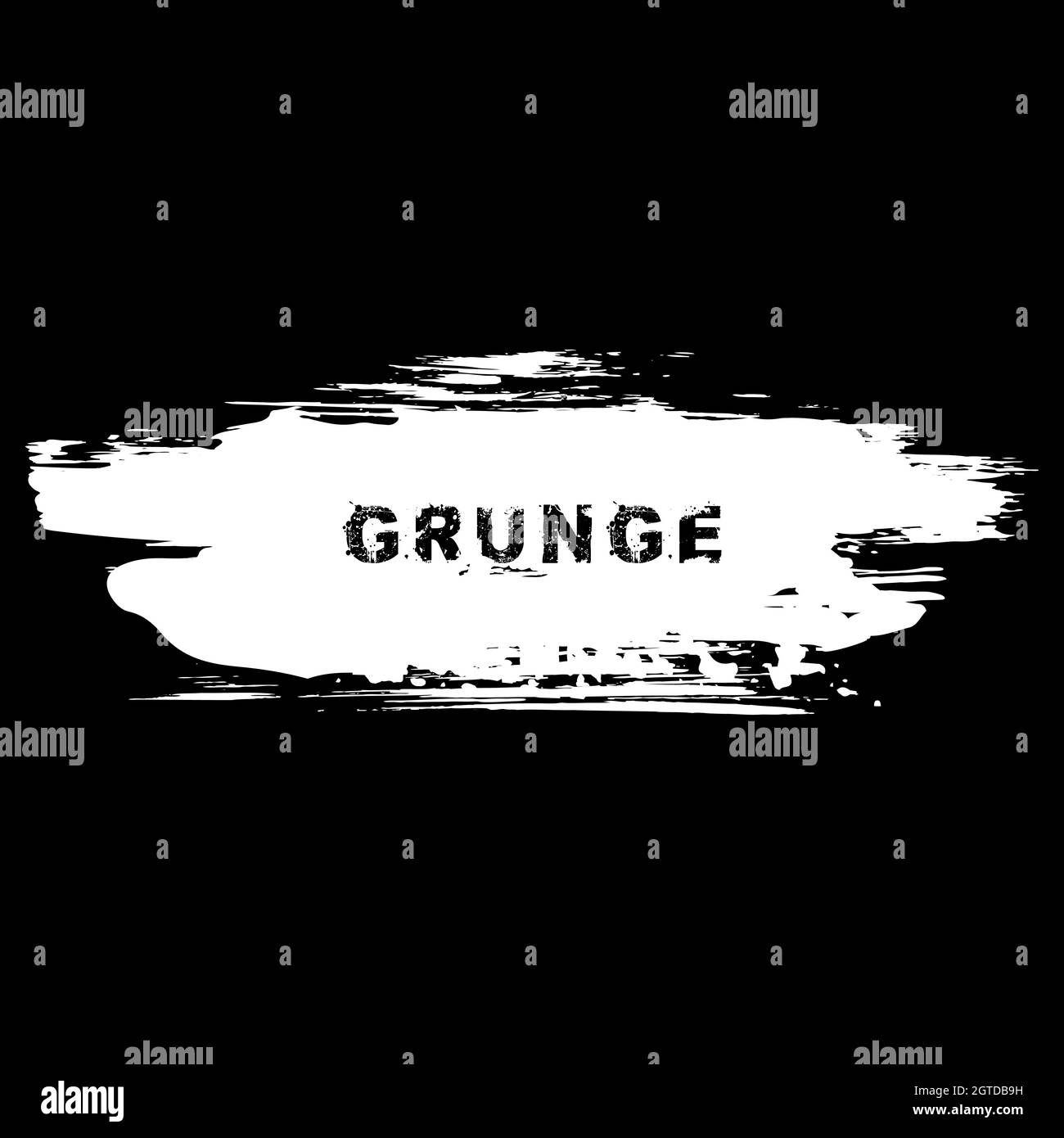 Striscione vettoriale bianco. Texture vettoriale di distress. Isolato. Forma alla moda per badge, emblemi, cornici, etichette e timbri. Pennellate Illustrazione Vettoriale