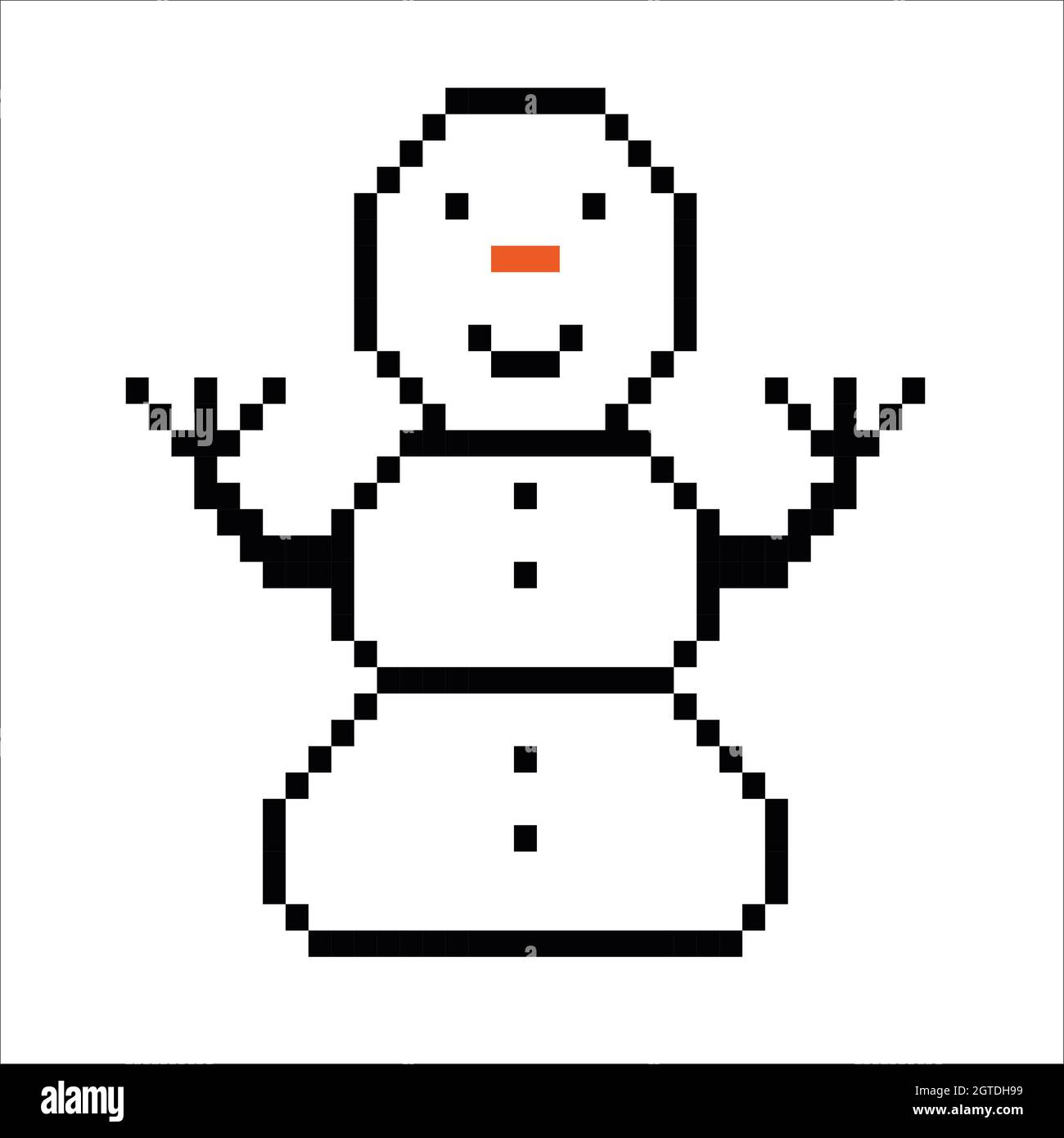 illustrazione di snowman pixel art Foto stock - Alamy
