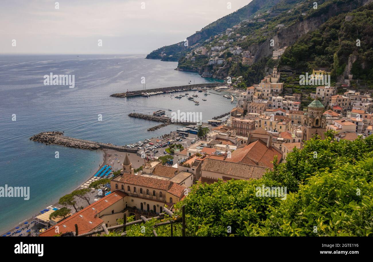 Città di Amalfi in provincia di Salerno, Campania, Italia Foto Stock