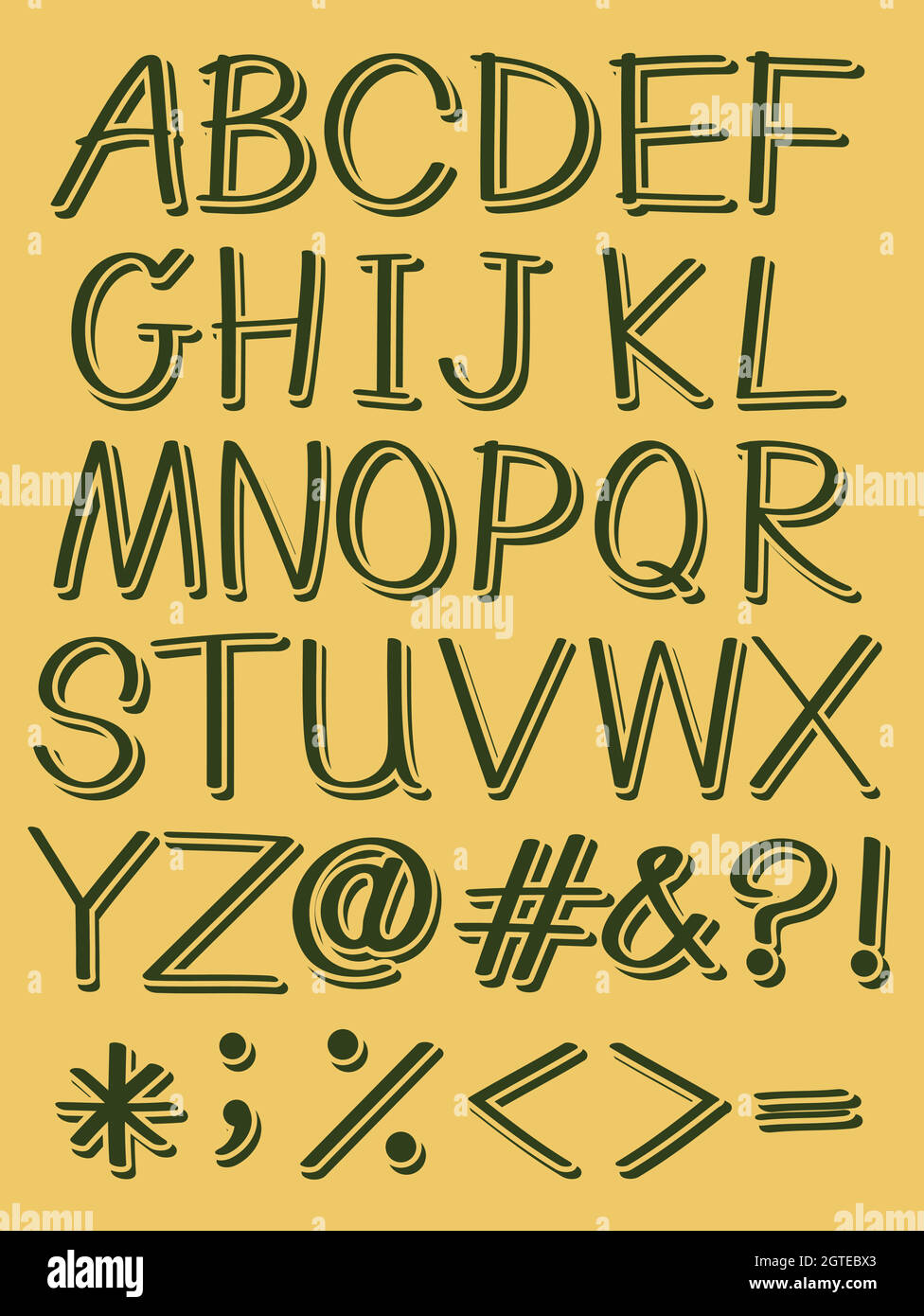 Lettere maiuscole dell'alfabeto Illustrazione Vettoriale