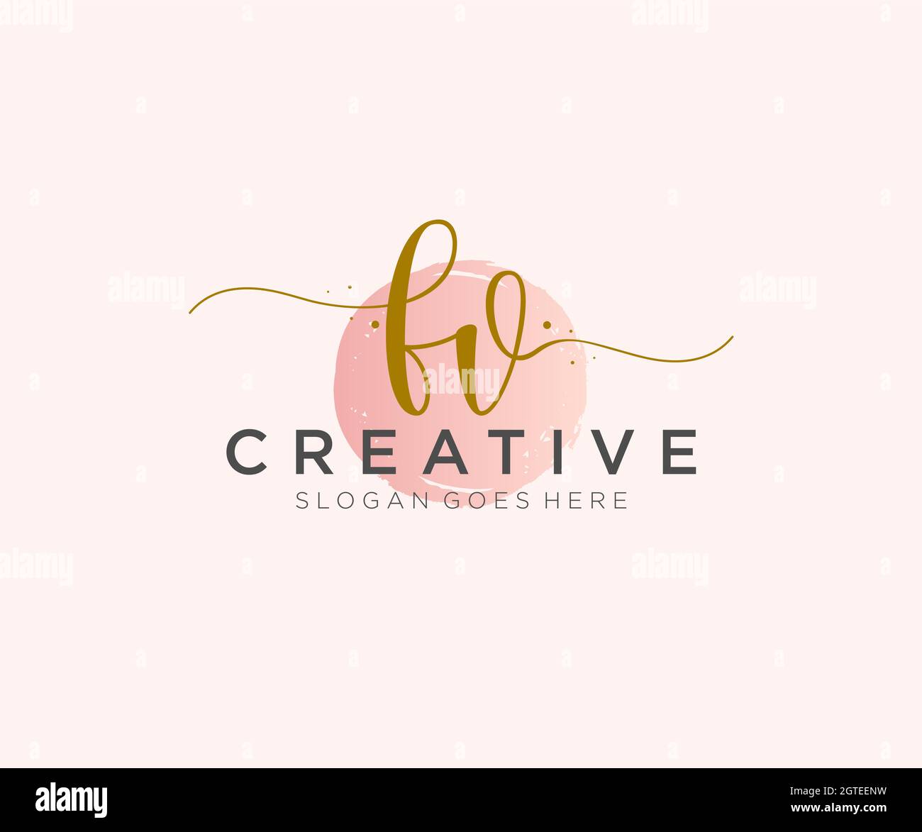 Logo Femminile monogramma di bellezza ed elegante design del logo, logo di scrittura a mano della firma iniziale, matrimonio, moda, floreale e botanico con creativo Illustrazione Vettoriale