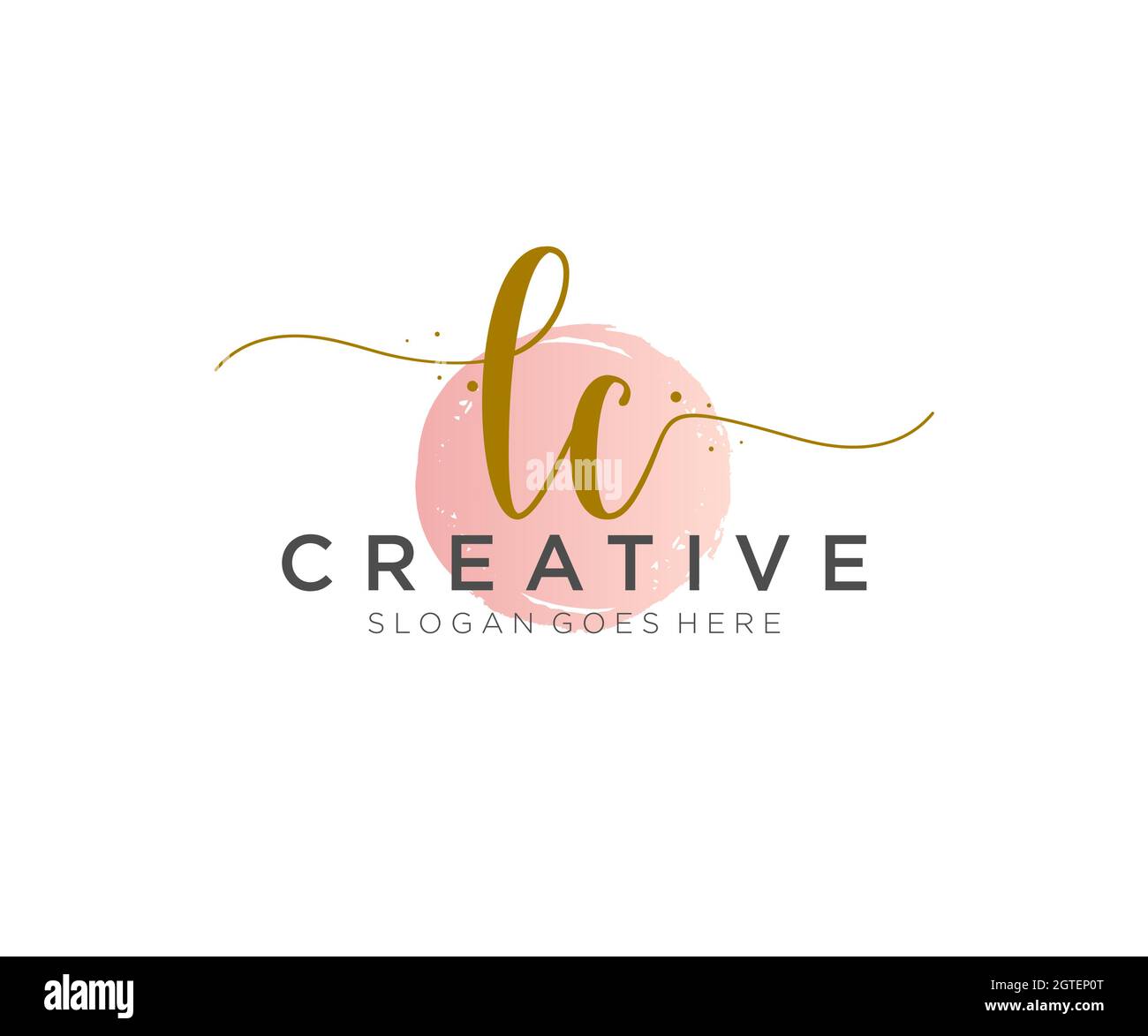 LC Monogramma di bellezza con logo femminile ed elegante design con logo, logo scritto a mano di firma iniziale, matrimonio, moda, floreale e botanico con creatività Illustrazione Vettoriale