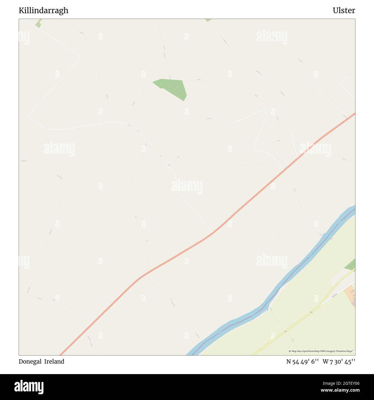 Killingarragh, Donegal, Irlanda, Ulster, N 54 49' 6'', W 7 30' 45''', mappa, mappa senza tempo pubblicata nel 2021. Viaggiatori, esploratori e avventurieri come Florence Nightingale, David Livingstone, Ernest Shackleton, Lewis and Clark e Sherlock Holmes si sono affidati alle mappe per pianificare i viaggi verso gli angoli più remoti del mondo, Timeless Maps sta mappando la maggior parte delle località del mondo, mostrando il successo di grandi sogni Foto Stock