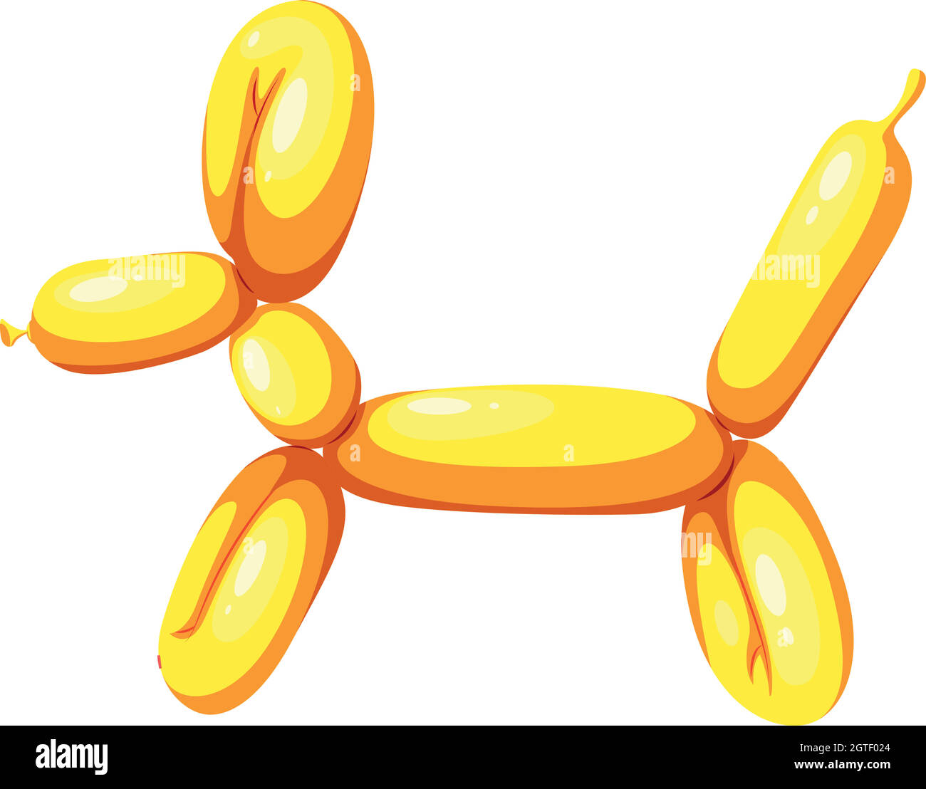 Palloncino giallo a forma di cane Illustrazione Vettoriale
