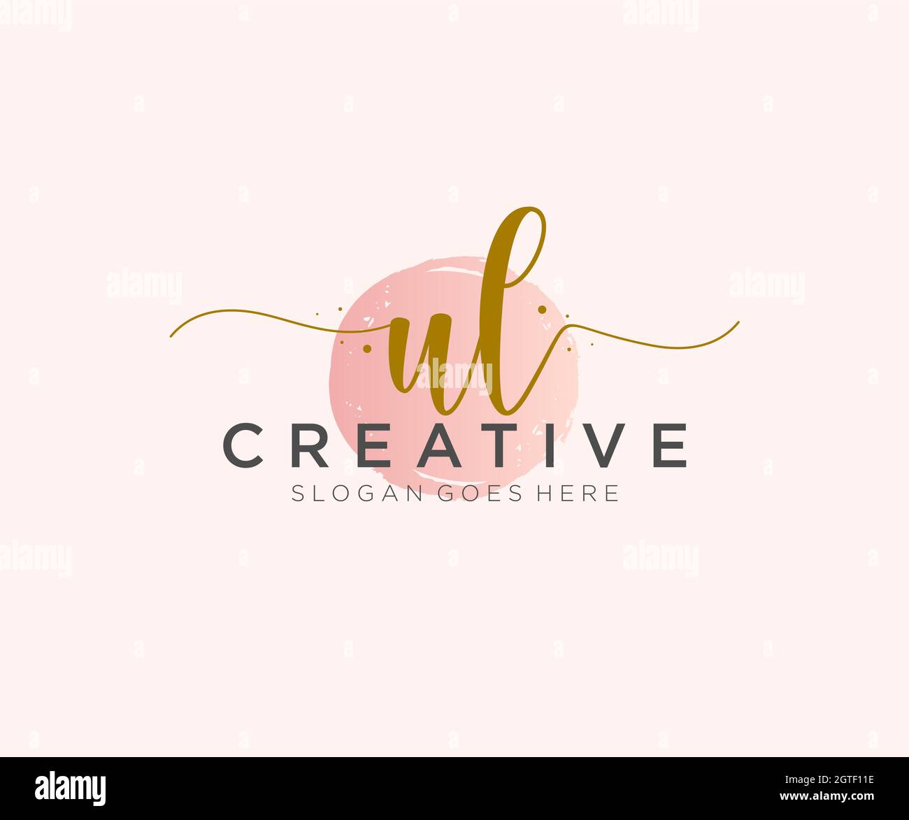 Monogramma di bellezza con logo UL Femminile ed elegante design con logo, logo scritto a mano della firma iniziale, matrimonio, moda, floreale e botanico con creatività Illustrazione Vettoriale