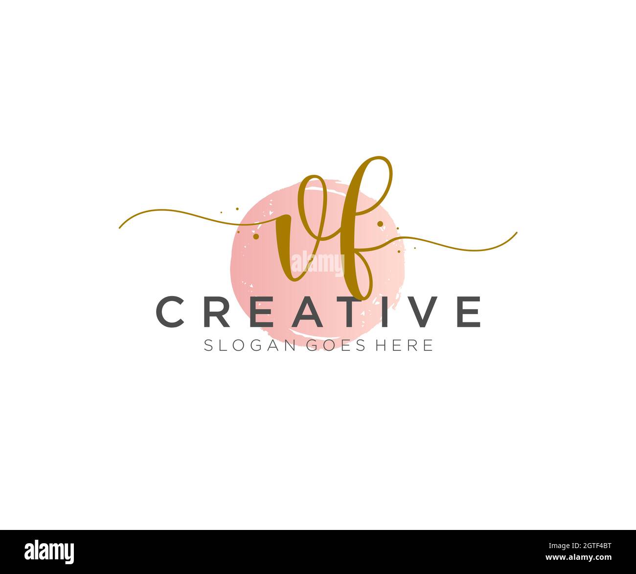 VF Monogramma di bellezza e logo femminile elegante design, scritta a mano logo di firma iniziale, matrimonio, moda, floreale e botanico con creativo Illustrazione Vettoriale
