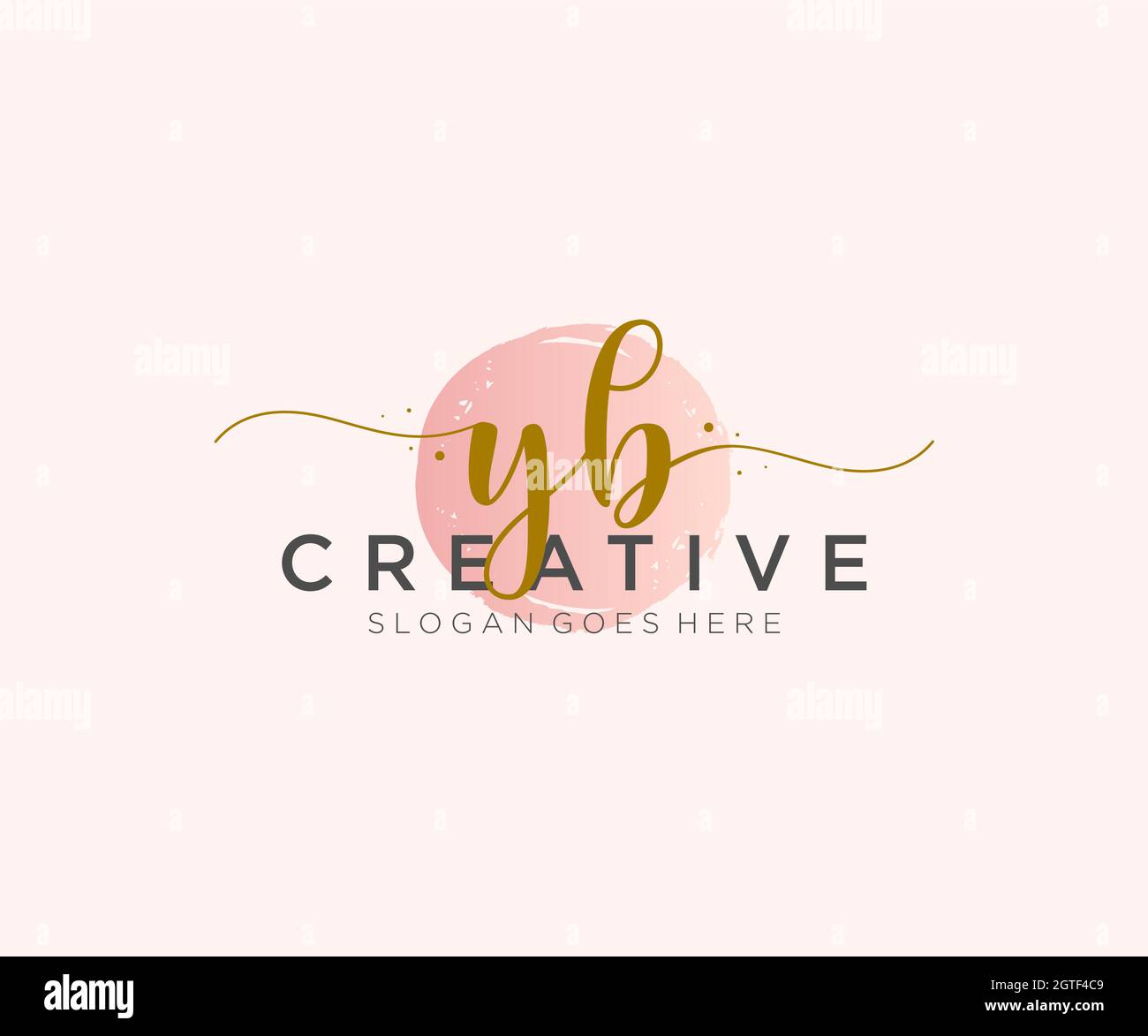 YB Monogramma di bellezza del logo femminile e design elegante del logo, logo di scrittura a mano della firma iniziale, matrimonio, moda, floreale e botanico con creativo Illustrazione Vettoriale