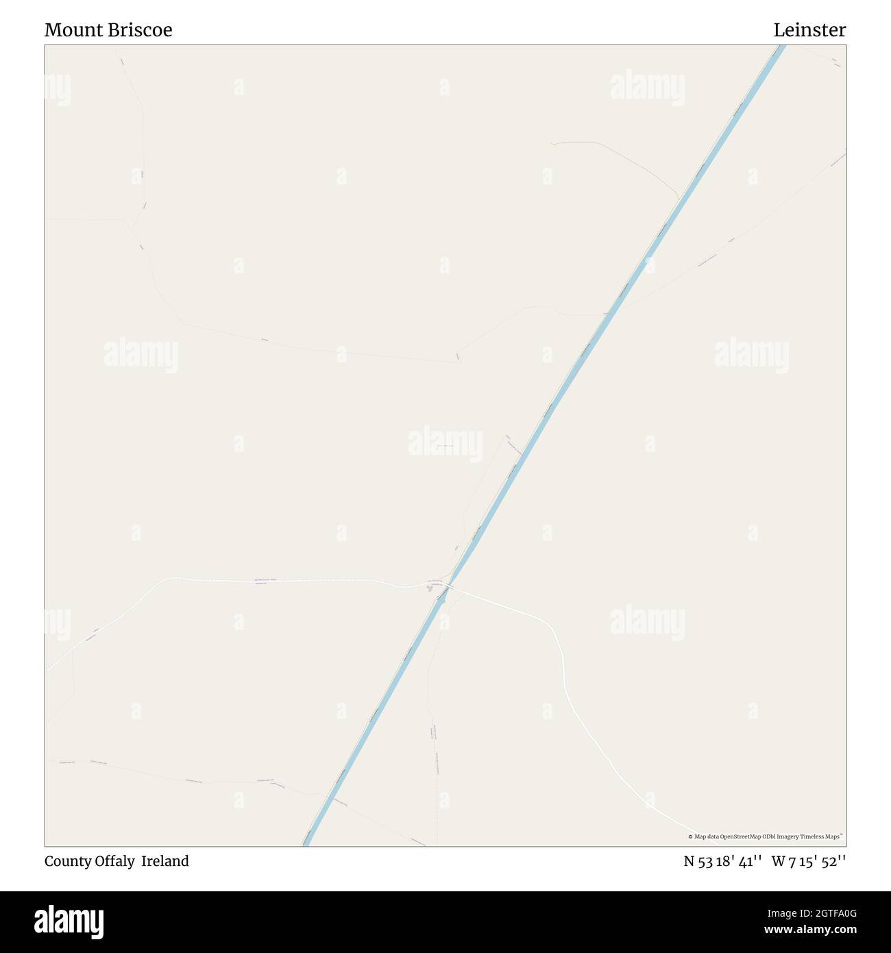 Mount Briscoe, County Offaly, Irlanda, Leinster, N 53 18' 41'', W 7 15' 52''', mappa, mappa senza tempo pubblicata nel 2021. Viaggiatori, esploratori e avventurieri come Florence Nightingale, David Livingstone, Ernest Shackleton, Lewis and Clark e Sherlock Holmes si sono affidati alle mappe per pianificare i viaggi verso gli angoli più remoti del mondo, Timeless Maps sta mappando la maggior parte delle località del mondo, mostrando il successo di grandi sogni Foto Stock