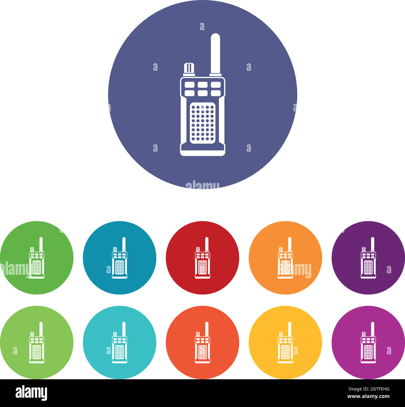 Icone dei set radio portatili Illustrazione Vettoriale