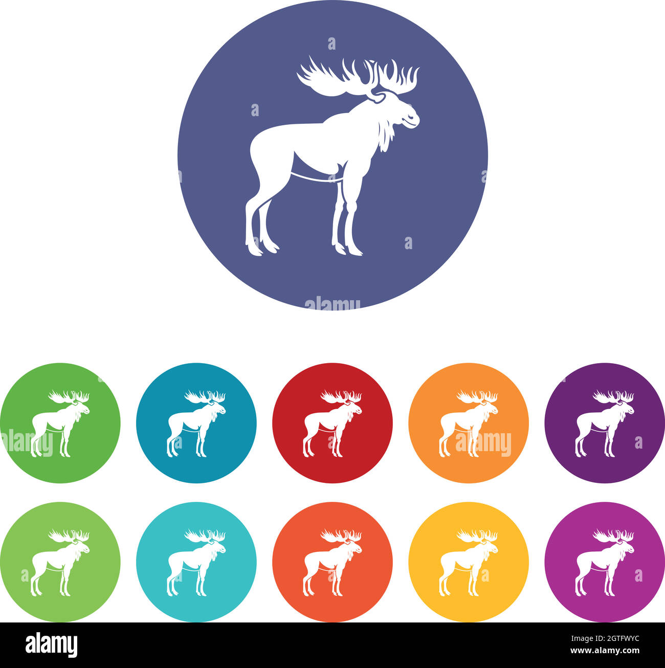 Icone Moose Set Illustrazione Vettoriale