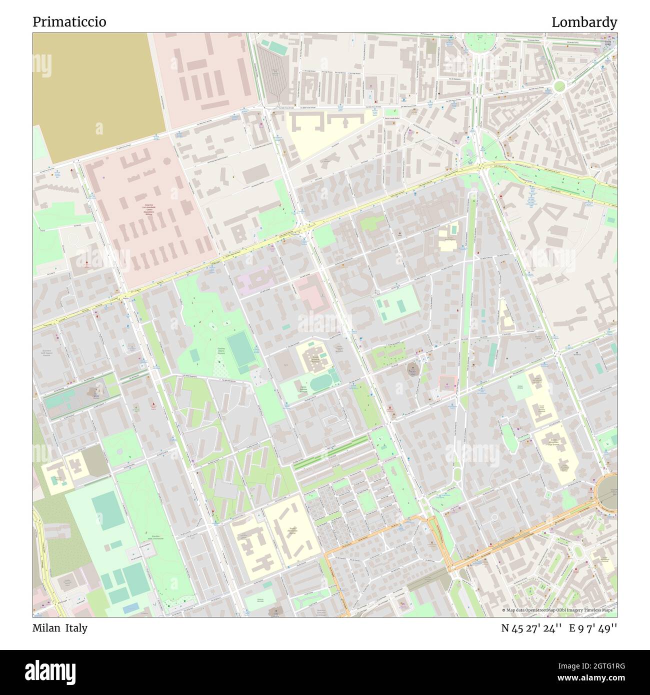 Primaticcio, Milano, Italia, Lombardia, N 45 27 24, e 9 7 49, mappa,  Mappa senza tempo pubblicata nel 2021. Viaggiatori, esploratori e  avventurieri come Florence Nightingale, David Livingstone, Ernest  Shackleton, Lewis and