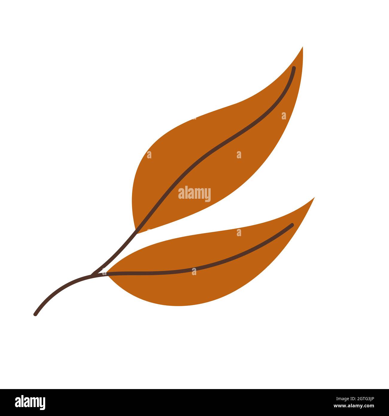 Autunno caduto lasciare, colore arancione. Icona semplice Illustrazione Vettoriale