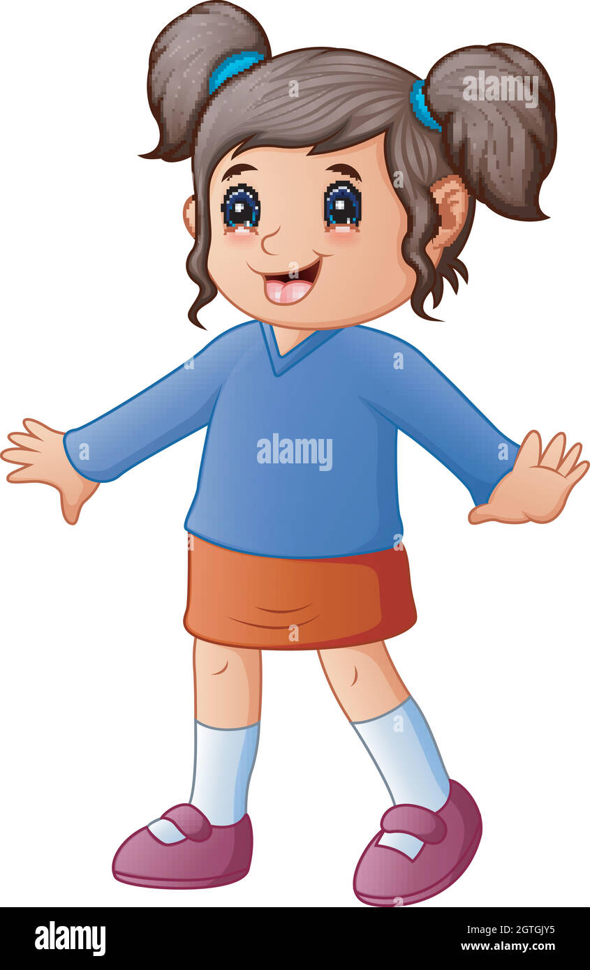Bambina in abiti rossi e blu Immagine e Vettoriale - Alamy