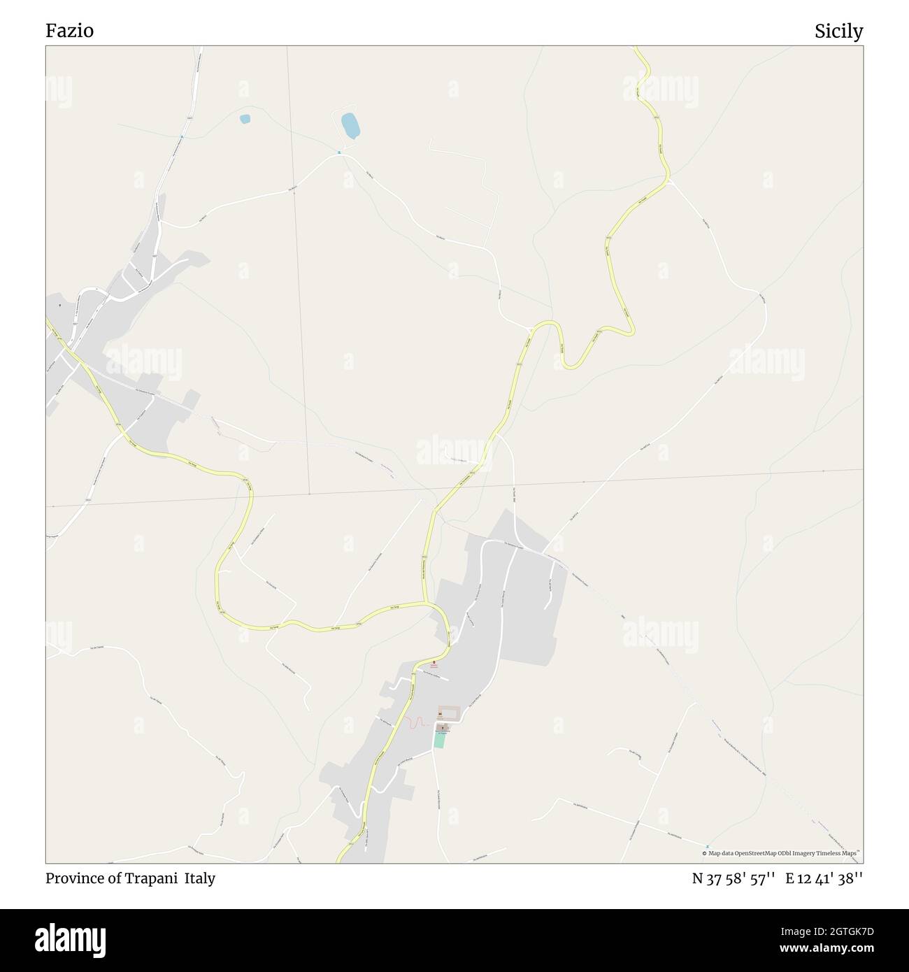 Fazio, Provincia di Trapani, Italia, Sicilia, N 37 58' 57'', e 12 41' 38'', mappa, Mappa senza tempo pubblicata nel 2021. Viaggiatori, esploratori e avventurieri come Florence Nightingale, David Livingstone, Ernest Shackleton, Lewis and Clark e Sherlock Holmes si sono affidati alle mappe per pianificare i viaggi verso gli angoli più remoti del mondo, Timeless Maps sta mappando la maggior parte delle località del mondo, mostrando il successo di grandi sogni Foto Stock