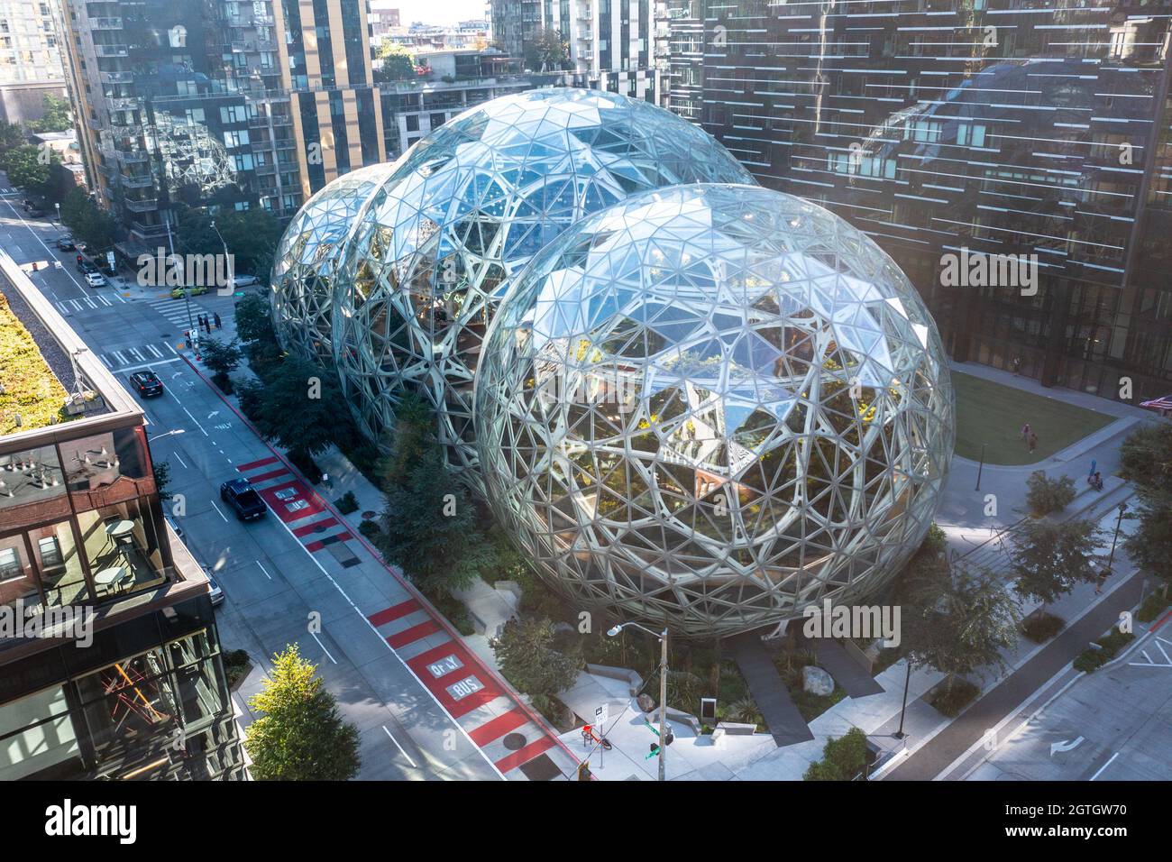 The Sphere, sede aziendale Amazon, Seattle, Washington, USA Foto Stock