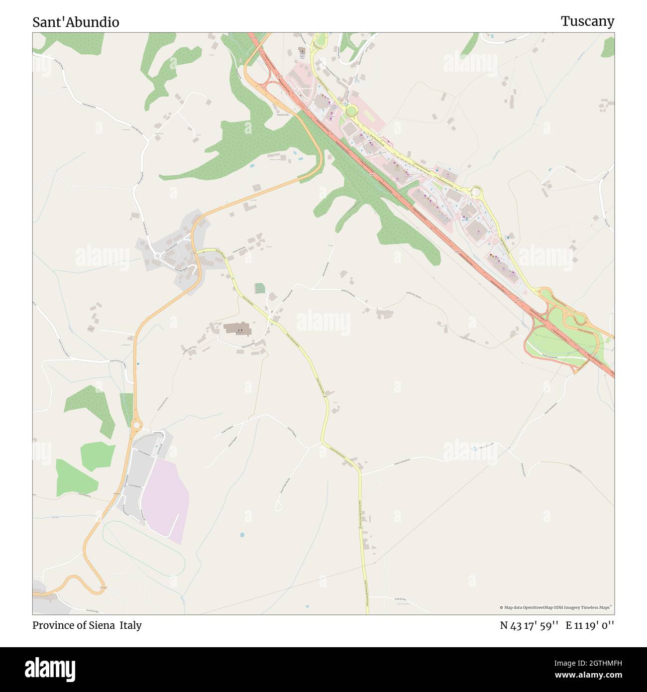 Sant'Abudio, Provincia di Siena, Italia, Toscana, N 43 17' 59''', e 11 19' 0''', mappa, Mappa senza tempo pubblicata nel 2021. Viaggiatori, esploratori e avventurieri come Florence Nightingale, David Livingstone, Ernest Shackleton, Lewis and Clark e Sherlock Holmes si sono affidati alle mappe per pianificare i viaggi verso gli angoli più remoti del mondo, Timeless Maps sta mappando la maggior parte delle località del mondo, mostrando il successo di grandi sogni Foto Stock