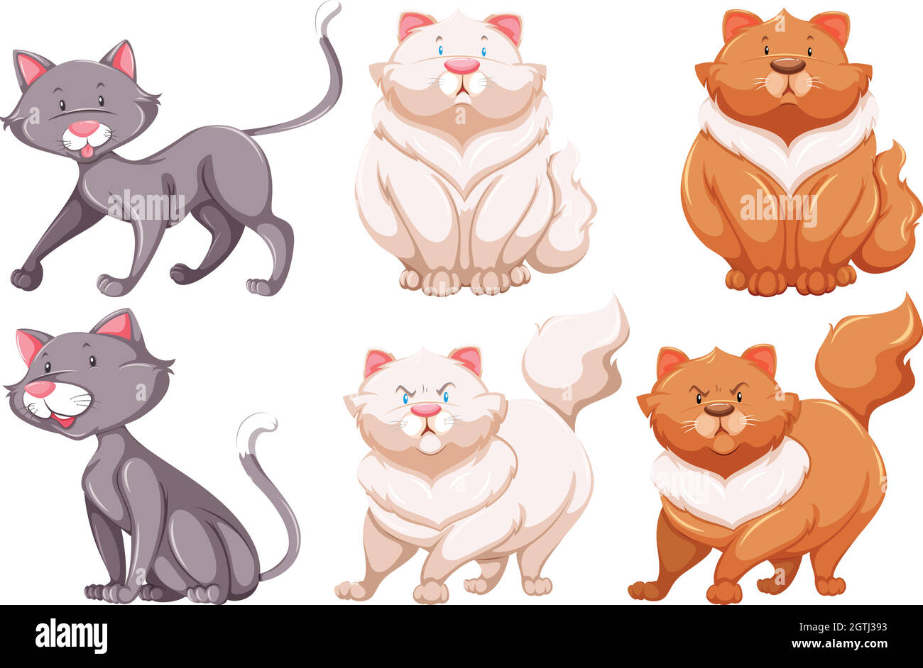 Diverse specie di gatti Illustrazione Vettoriale