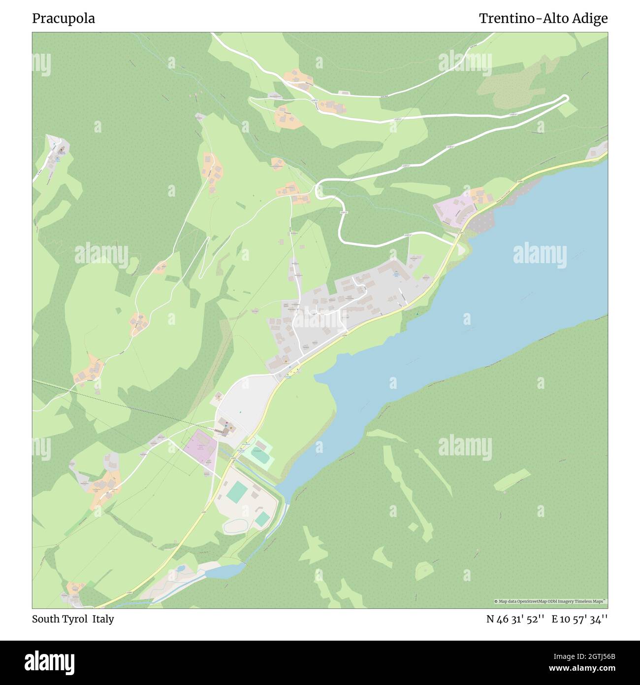 Pracupola, Alto Adige, Italia, Trentino-Alto Adige, N 46 31' 52'', e 10 57' 34''', mappa, mappa senza tempo pubblicata nel 2021. Viaggiatori, esploratori e avventurieri come Florence Nightingale, David Livingstone, Ernest Shackleton, Lewis and Clark e Sherlock Holmes si sono affidati alle mappe per pianificare i viaggi verso gli angoli più remoti del mondo, Timeless Maps sta mappando la maggior parte delle località del mondo, mostrando il successo di grandi sogni Foto Stock