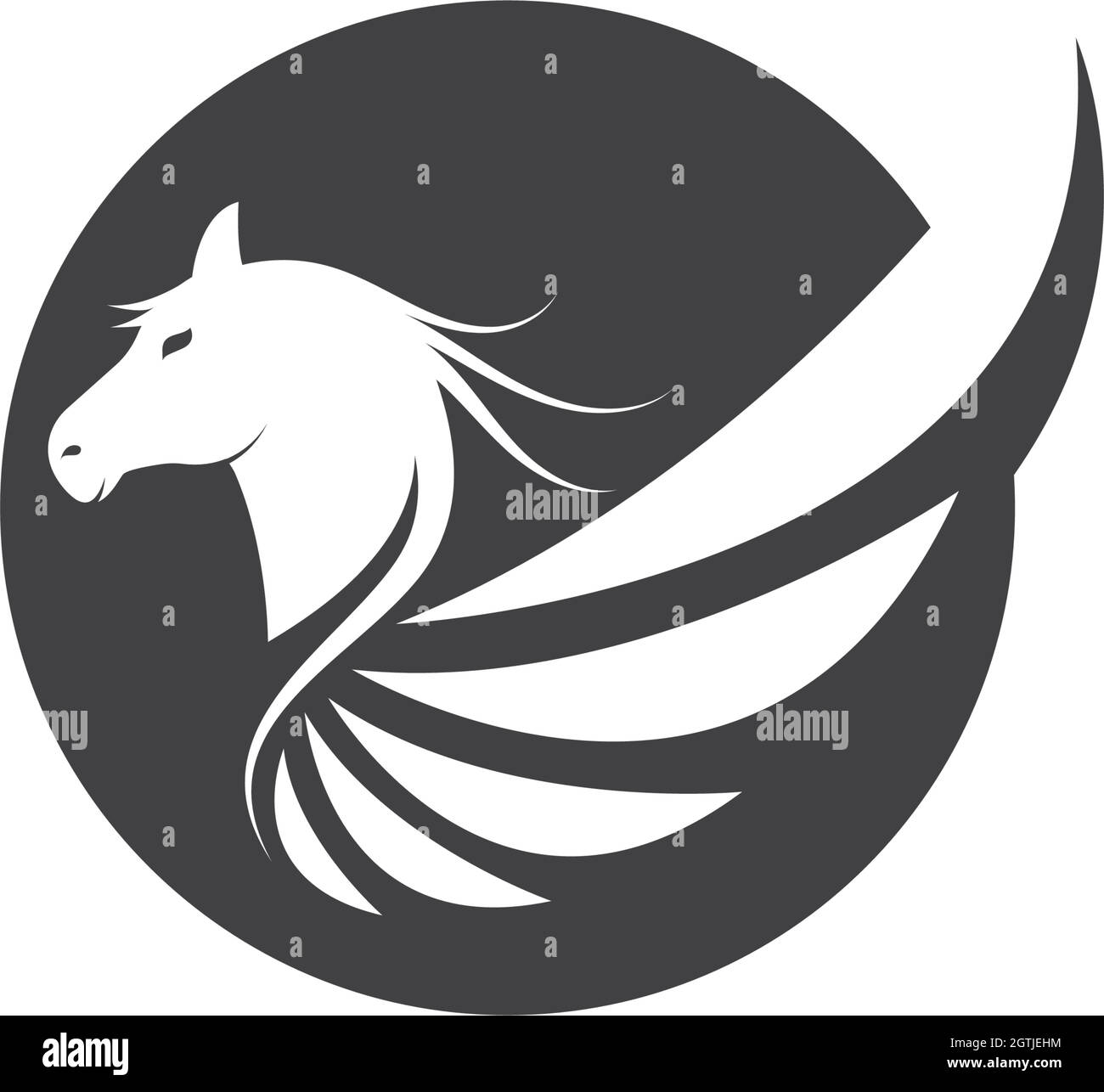 Illustrazione del vettore modello del logo vettore Pegasus Illustrazione Vettoriale