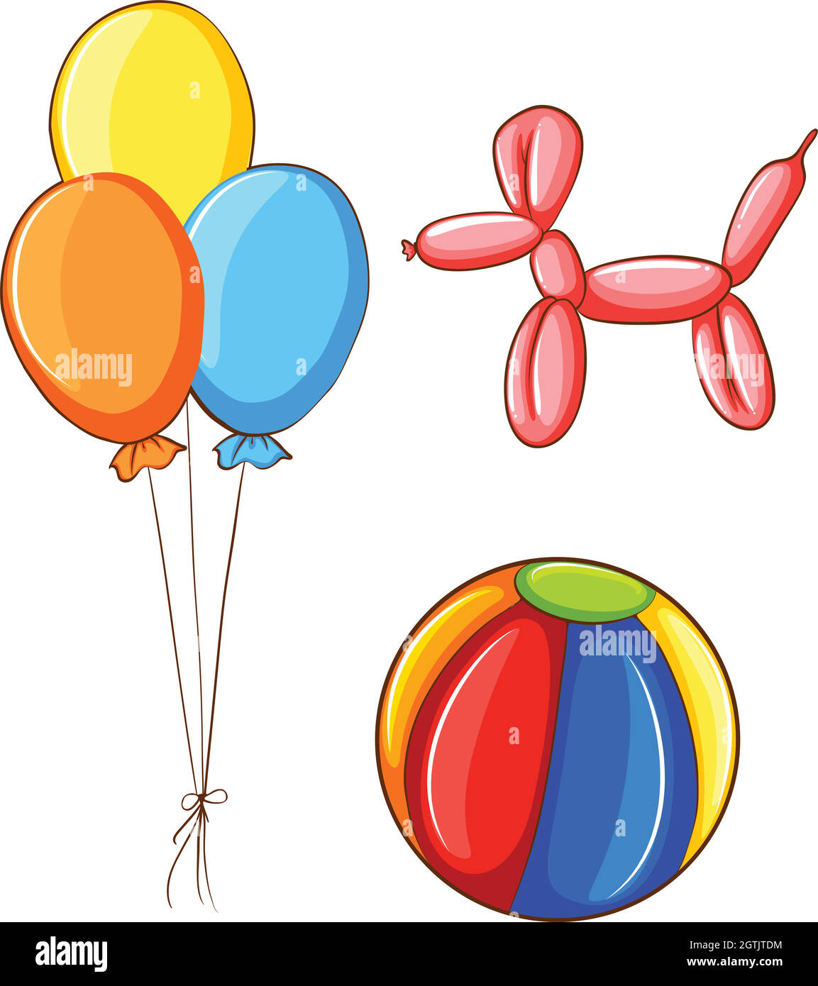 Palla e palloncini Illustrazione Vettoriale
