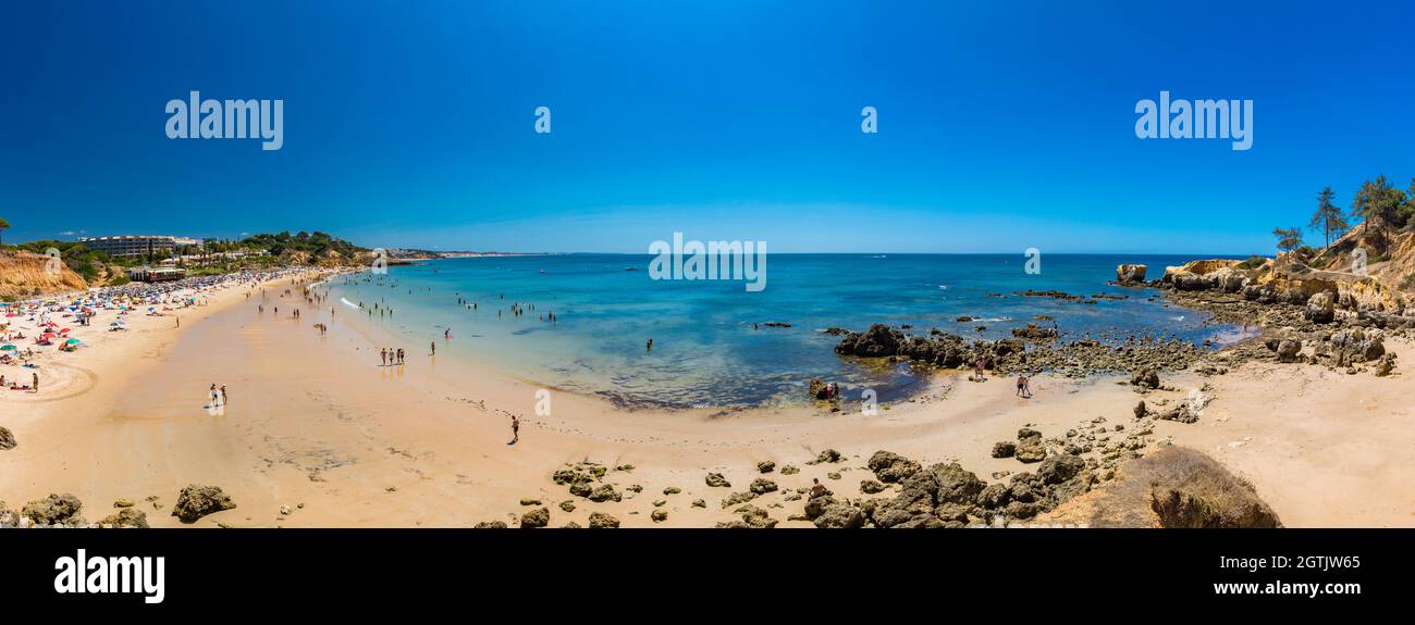 Foto panoramiche aeree di Praia da Balaia e Praia de Santa Eulalia Portogallo, Algarve Albufeira Foto Stock