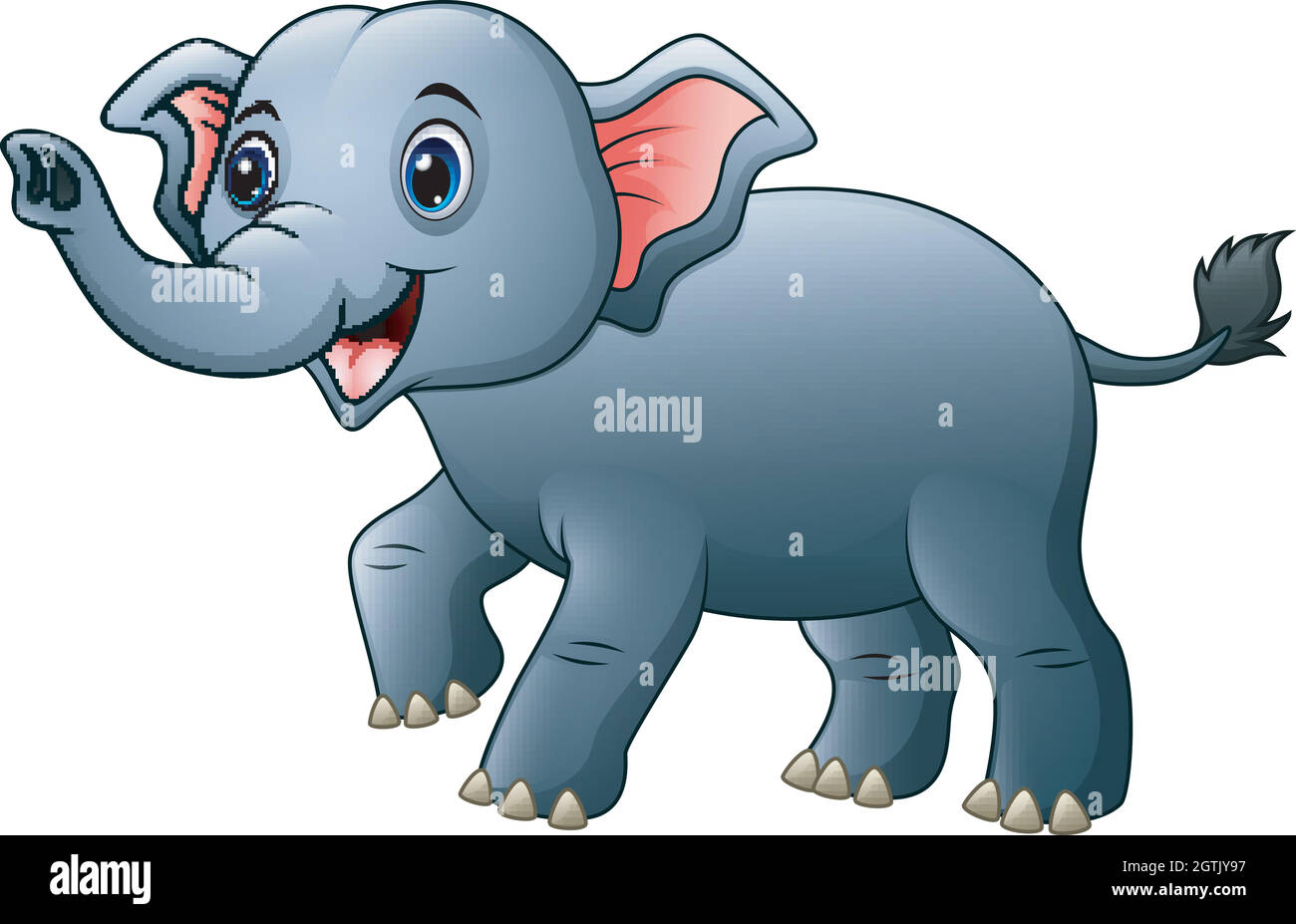 Cartoon funny baby elephant on Immagini Vettoriali Stock - Alamy