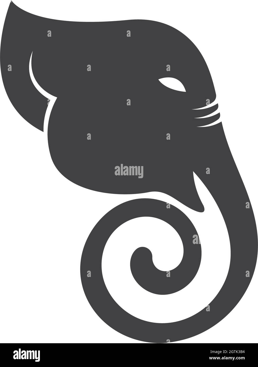 illustrazione dell'icona del vettore del logo elephant Illustrazione Vettoriale