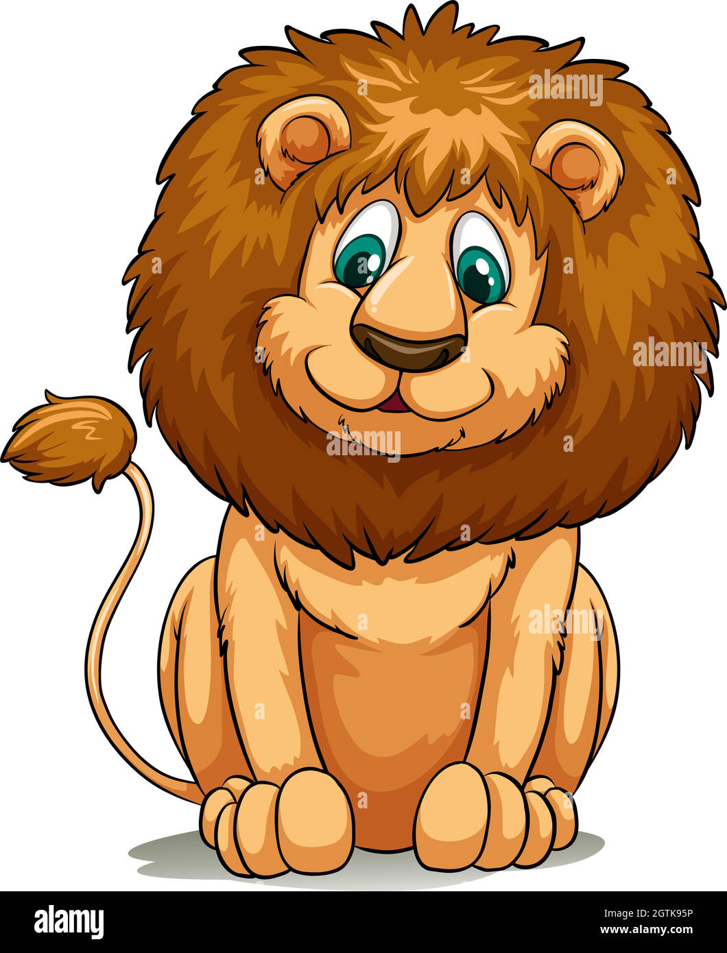 Si comportava leone marrone Illustrazione Vettoriale