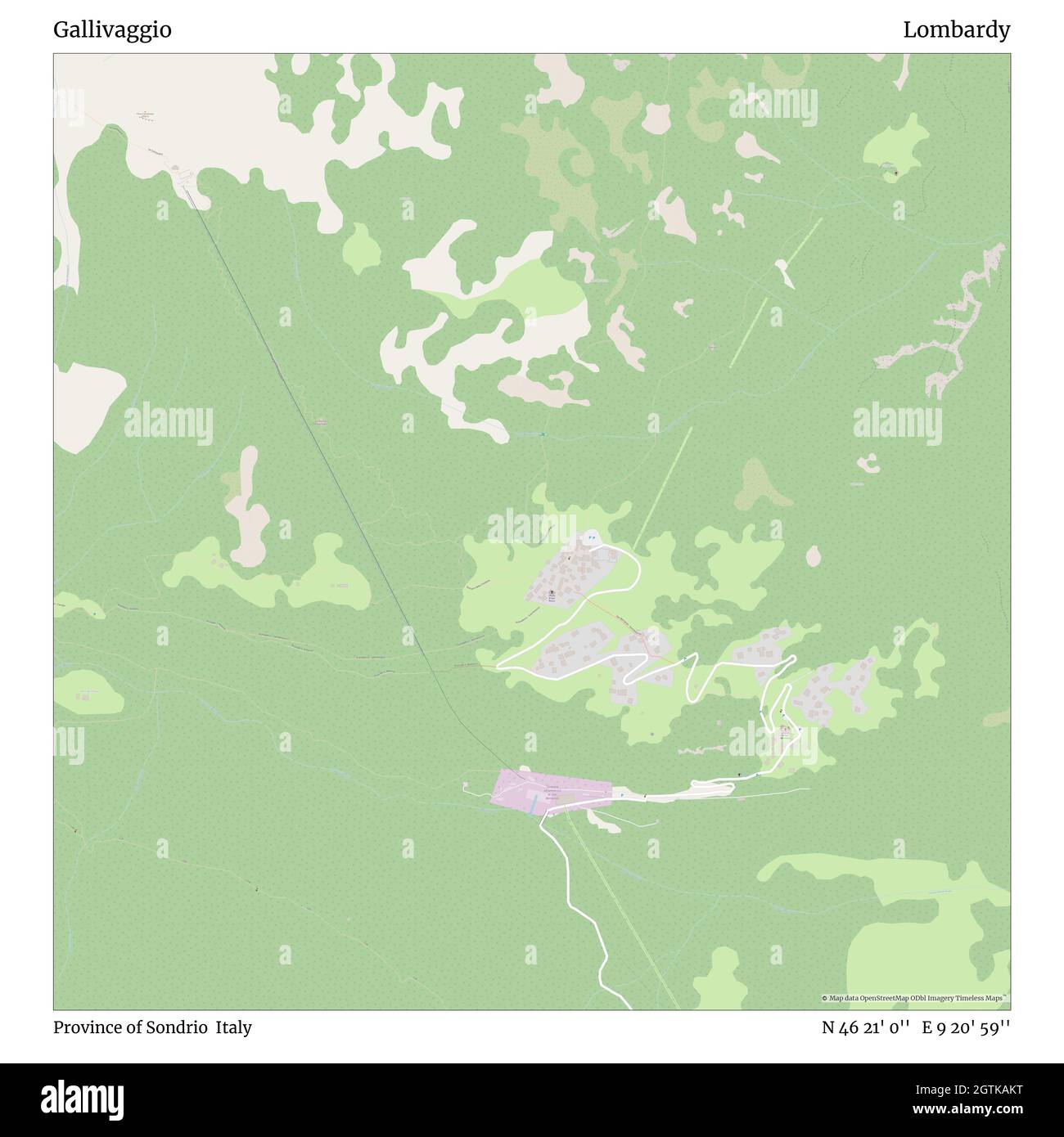 Gallivaggio, Provincia di Sondrio, Italia, Lombardia, N 46 21' 0'', e 9 20' 59'', mappa, Mappa senza tempo pubblicata nel 2021. Viaggiatori, esploratori e avventurieri come Florence Nightingale, David Livingstone, Ernest Shackleton, Lewis and Clark e Sherlock Holmes si sono affidati alle mappe per pianificare i viaggi verso gli angoli più remoti del mondo, Timeless Maps sta mappando la maggior parte delle località del mondo, mostrando il successo di grandi sogni Foto Stock