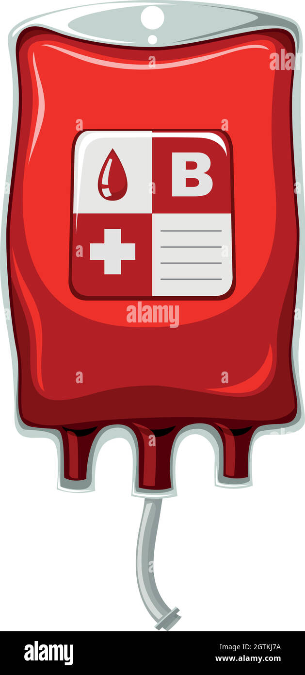 Sangue umano in sacchetto di plastica Illustrazione Vettoriale